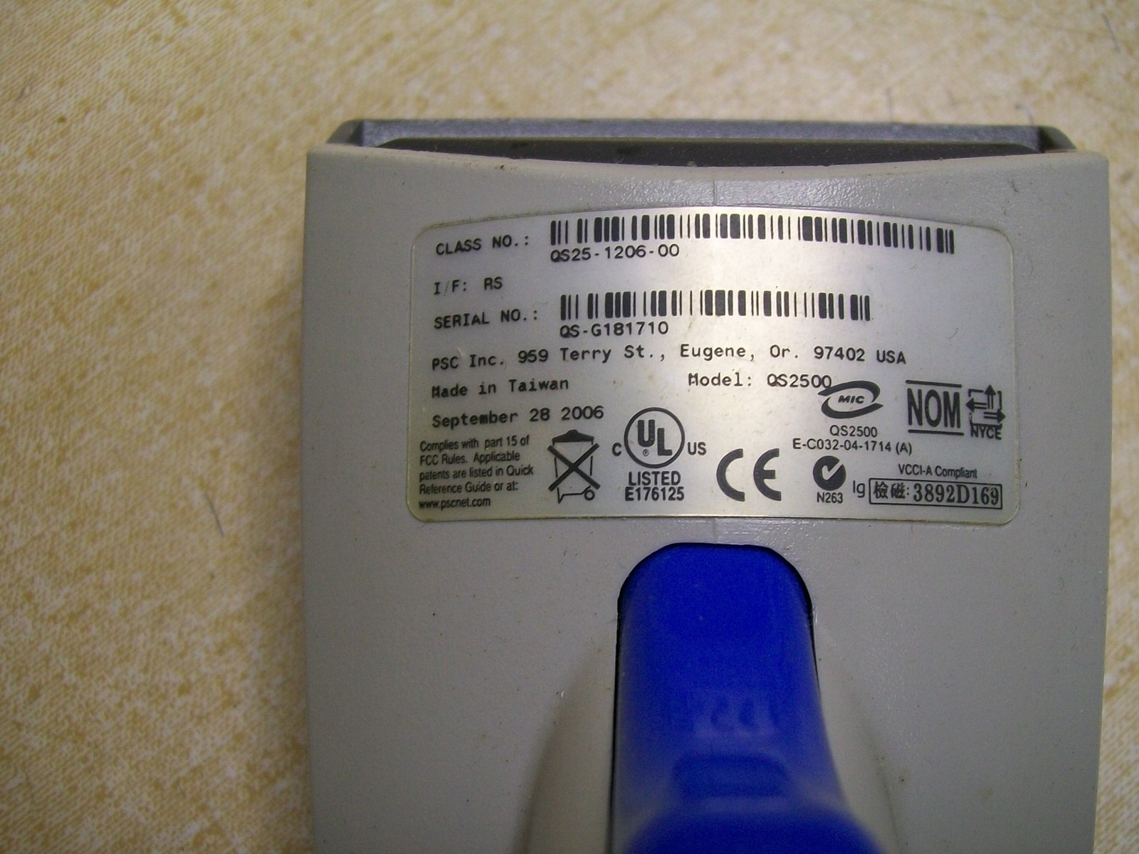 PSC Scanner QS2500 Datalogic Barcode Scanner USB *FREE SHIPPING*
