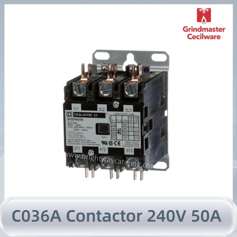 Cecilware Grindmaster C036A Contactor, 3 Pole, 50 Amp - 240V OEM parts
