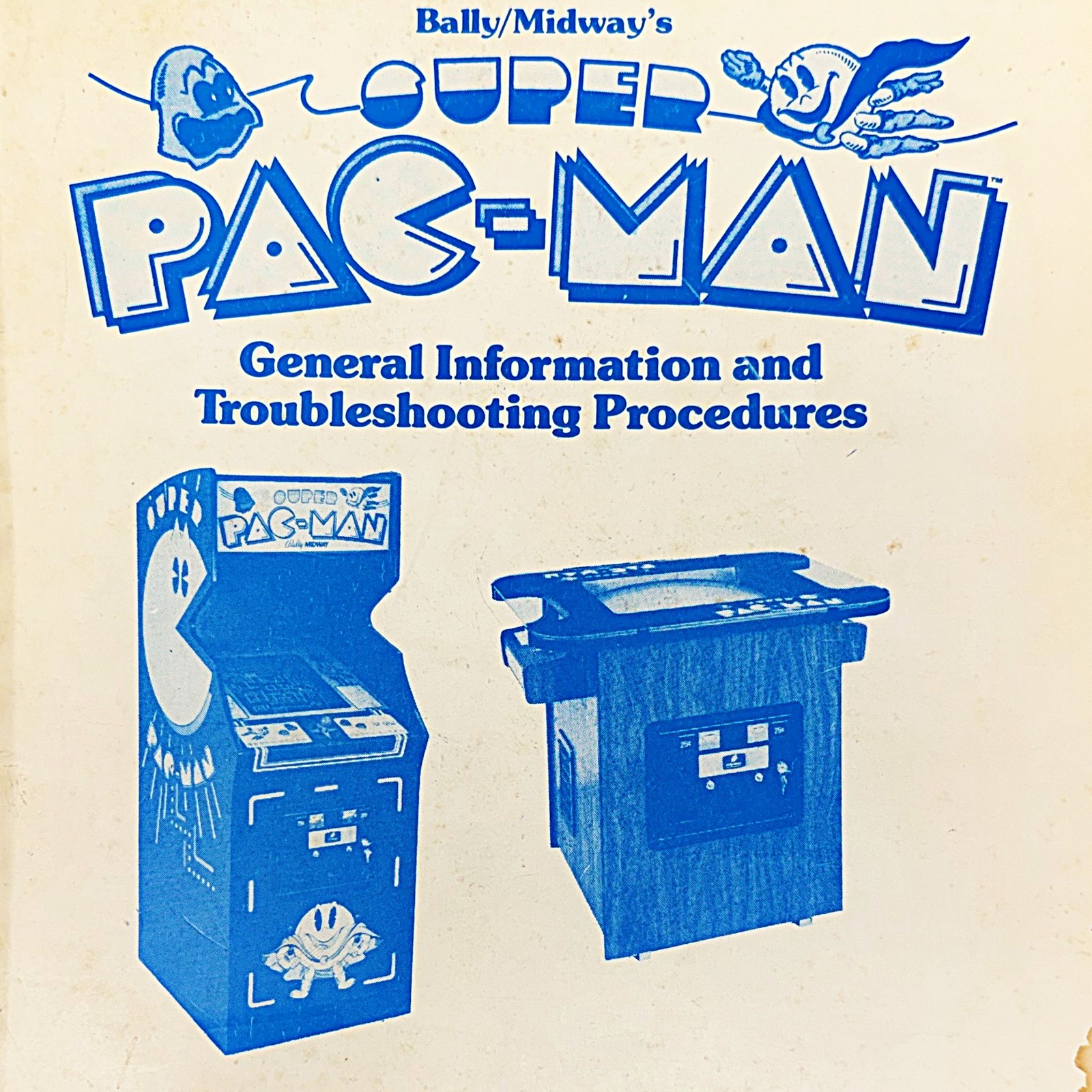 Bally Midway Super Pac-Man Arcade Video Game Troubleshooting Manual Schematics
