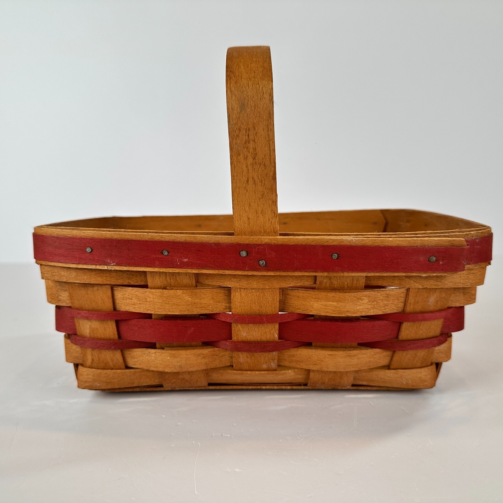 Longaberger 1990 Christmas Collection 'Gingerbread' Basket W/Red Weave Brass Tag
