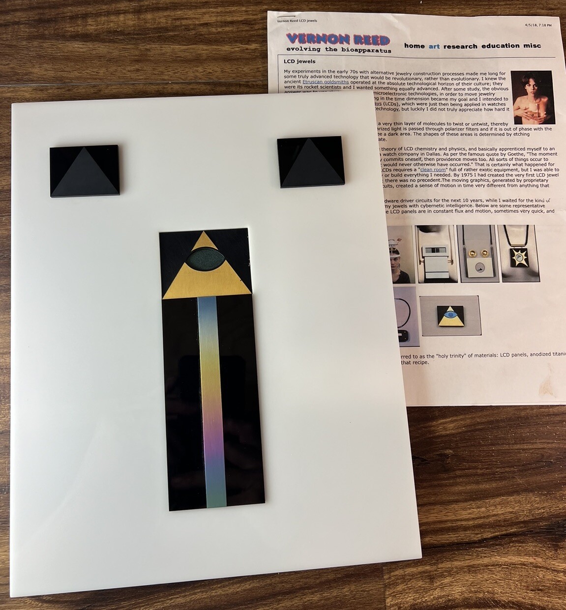 Vernon Reed Gallery Zeitgeist Art Panel 1981 Cybernetic LCD Decor USA Signed HTF