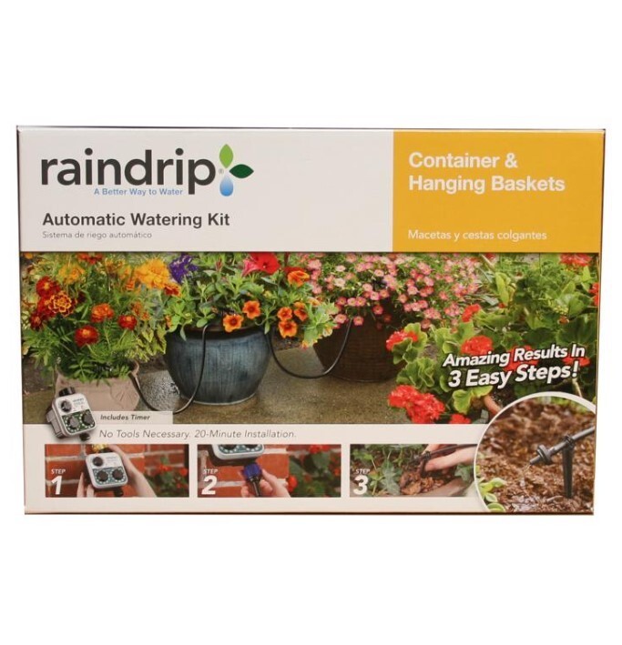 Raindrip R560DP Automatic Watering Kit Irrigation Container and Hanging Baskets
