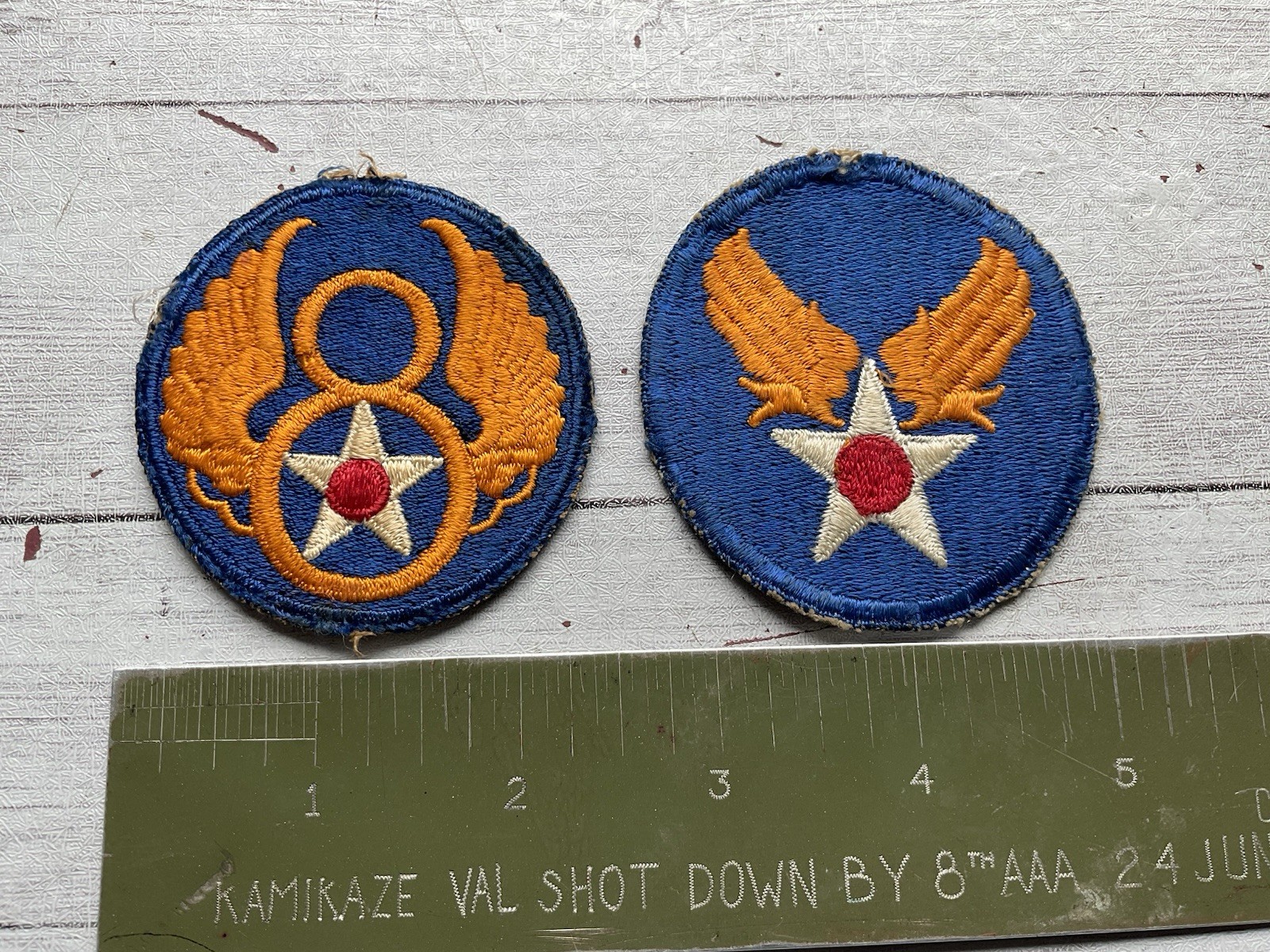 ORIGINAL WWII USAAF 8TH AIR FORCE PATCH PAIR