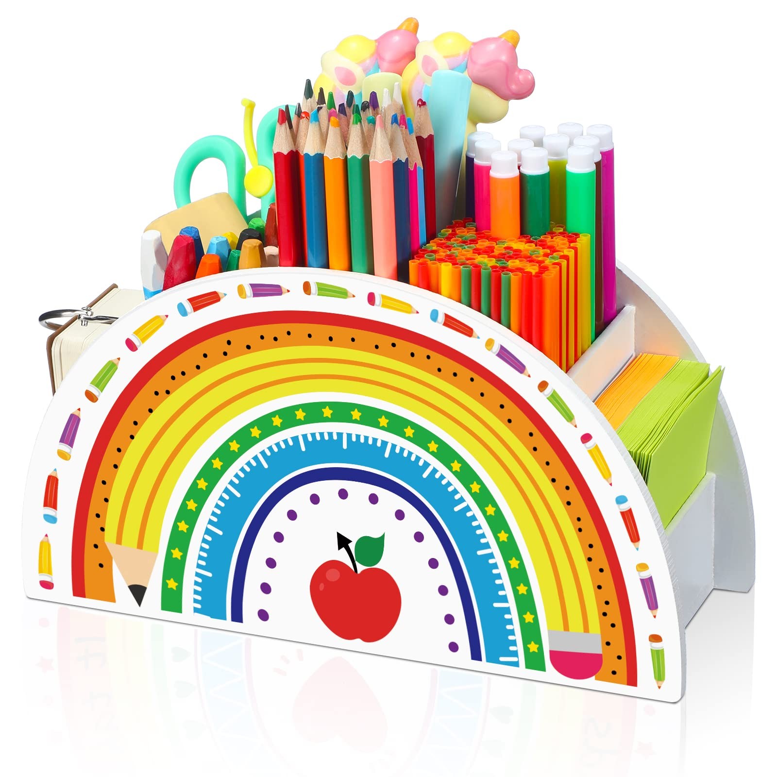 Wooden Rainbow Pencil Holder Pen Holder Teacher Appreciation Gifts from Stude...