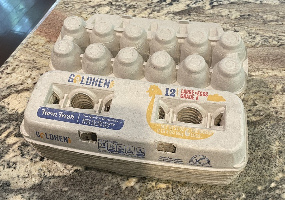 Printed Empty Egg Cartons Holds 12 Eggs - Cardboard Crate for Eggs (Pack of 10)