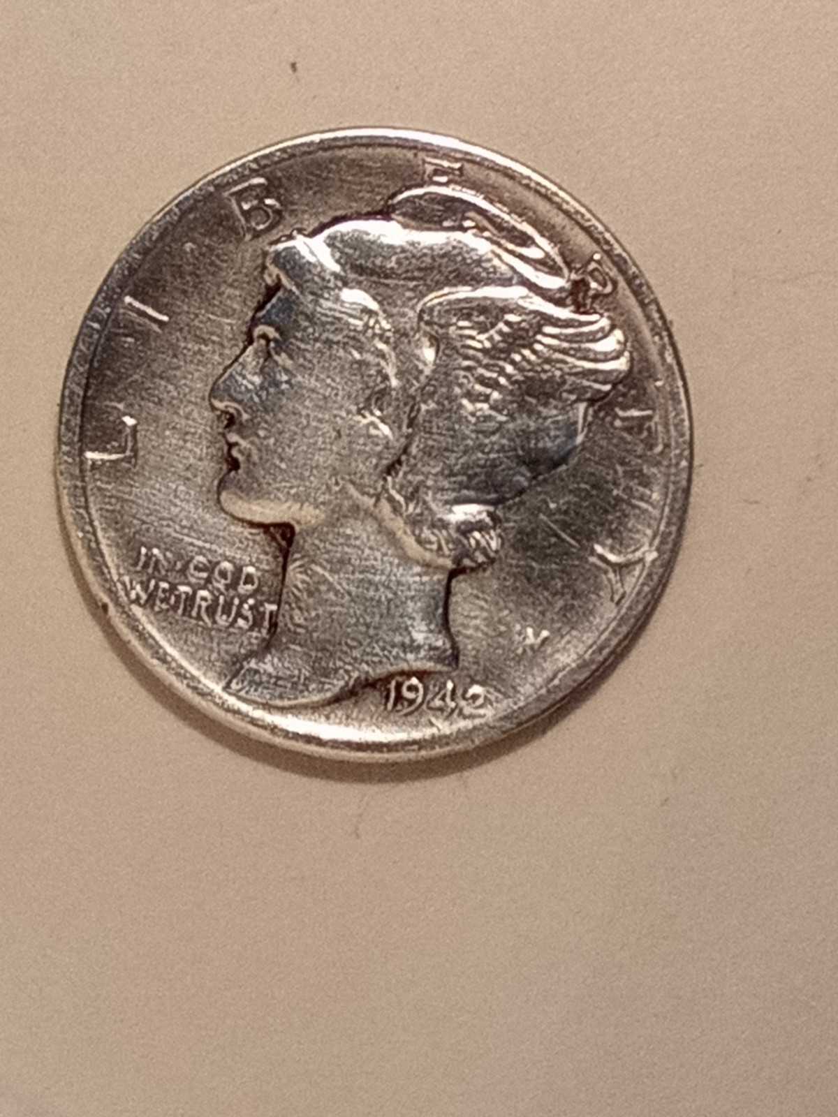 1942P Mercury dime, #1, very little wear, brilliant luster