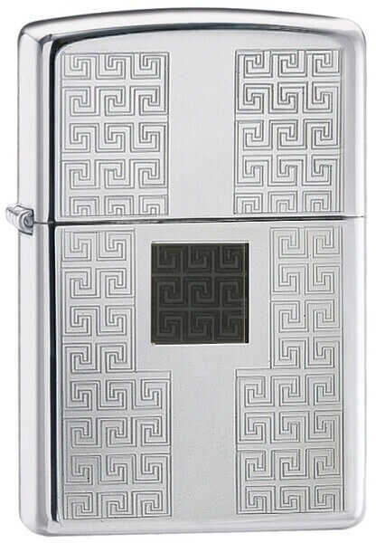 Zippo Greek Keyed High Polish Chrome 24452