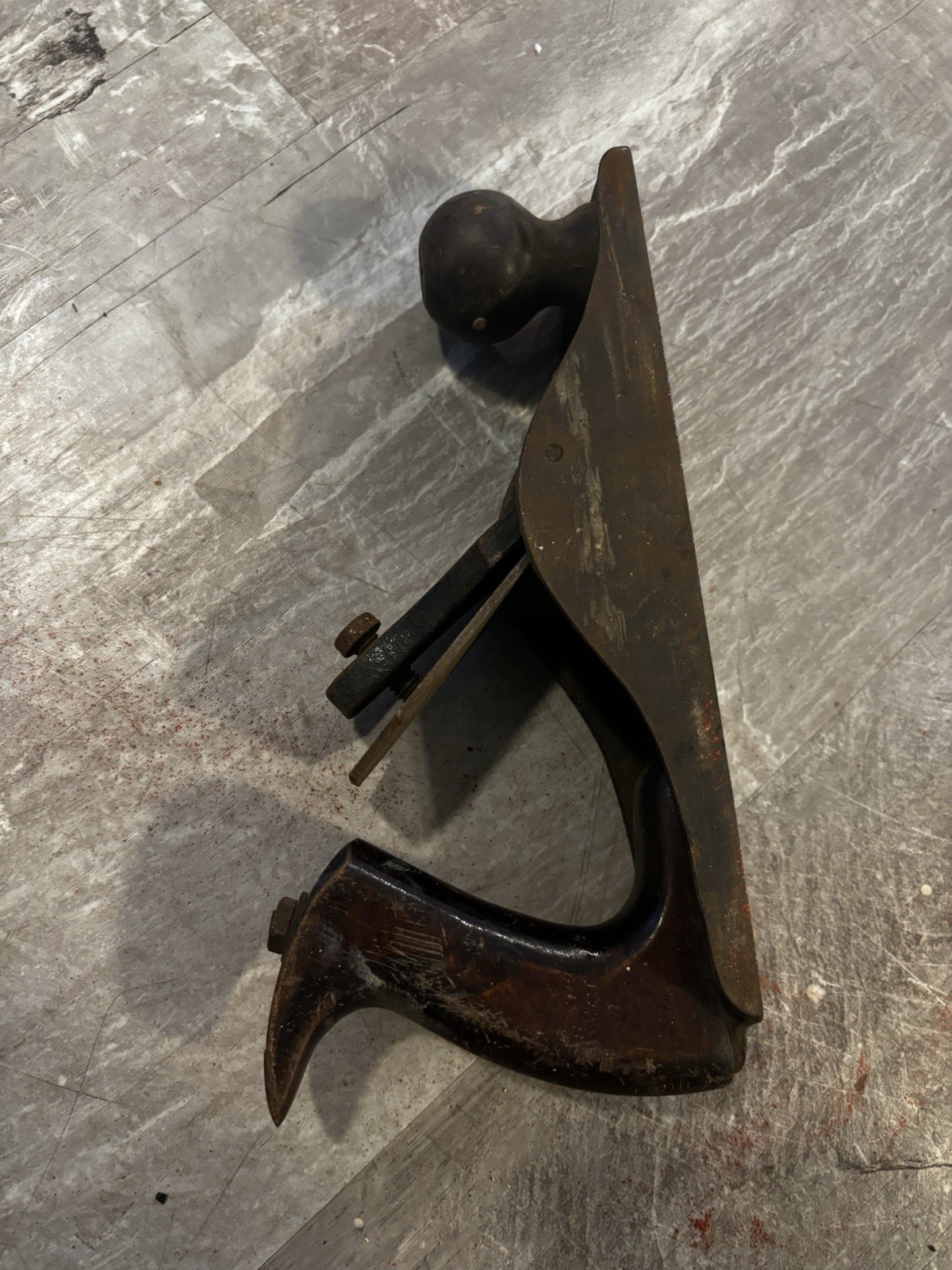 This is a vintage hand plane, likely a Stanley Bailey model.