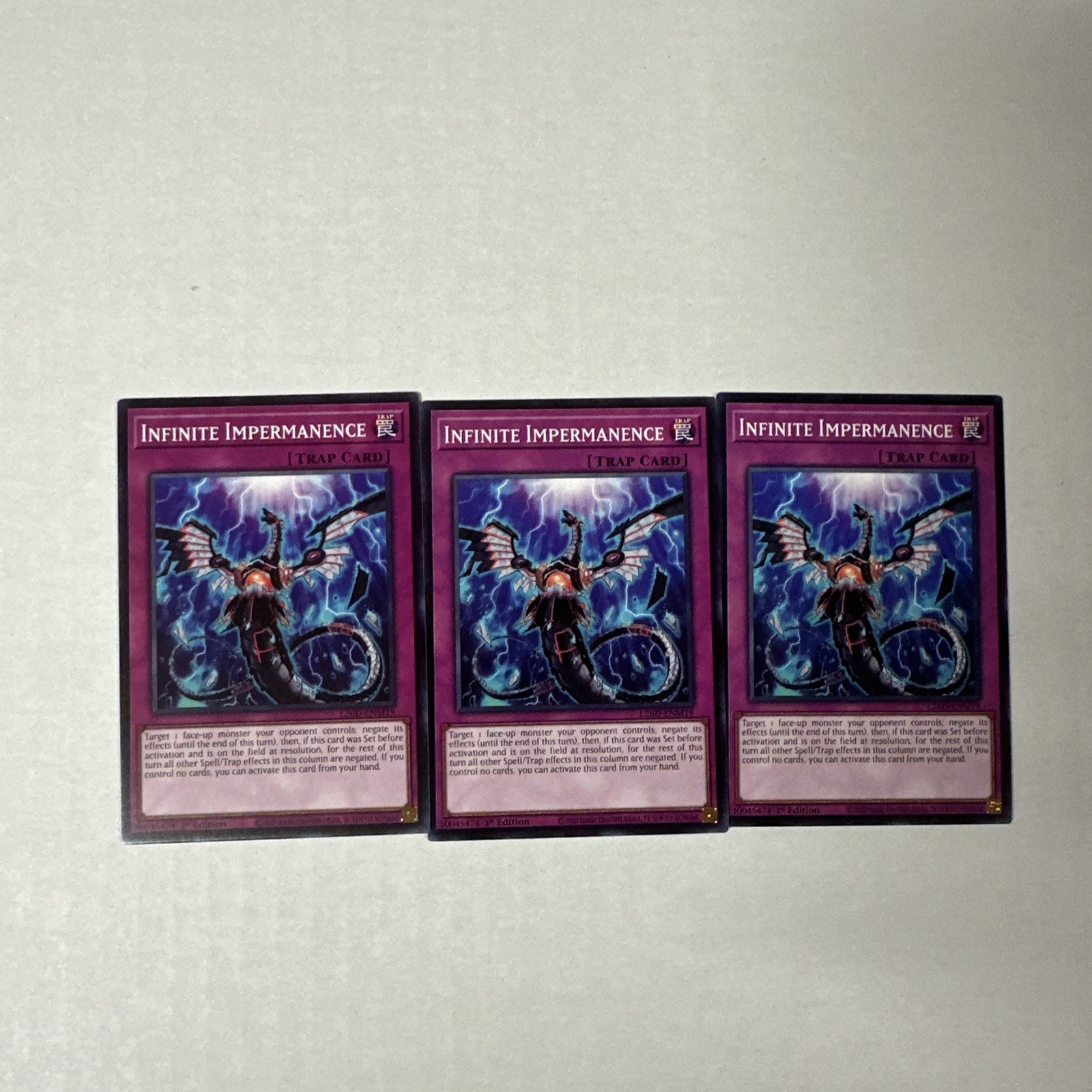 3x Infinite Impermanence Common L26D-ENM19 Legendary Modern Decks 2026 playset