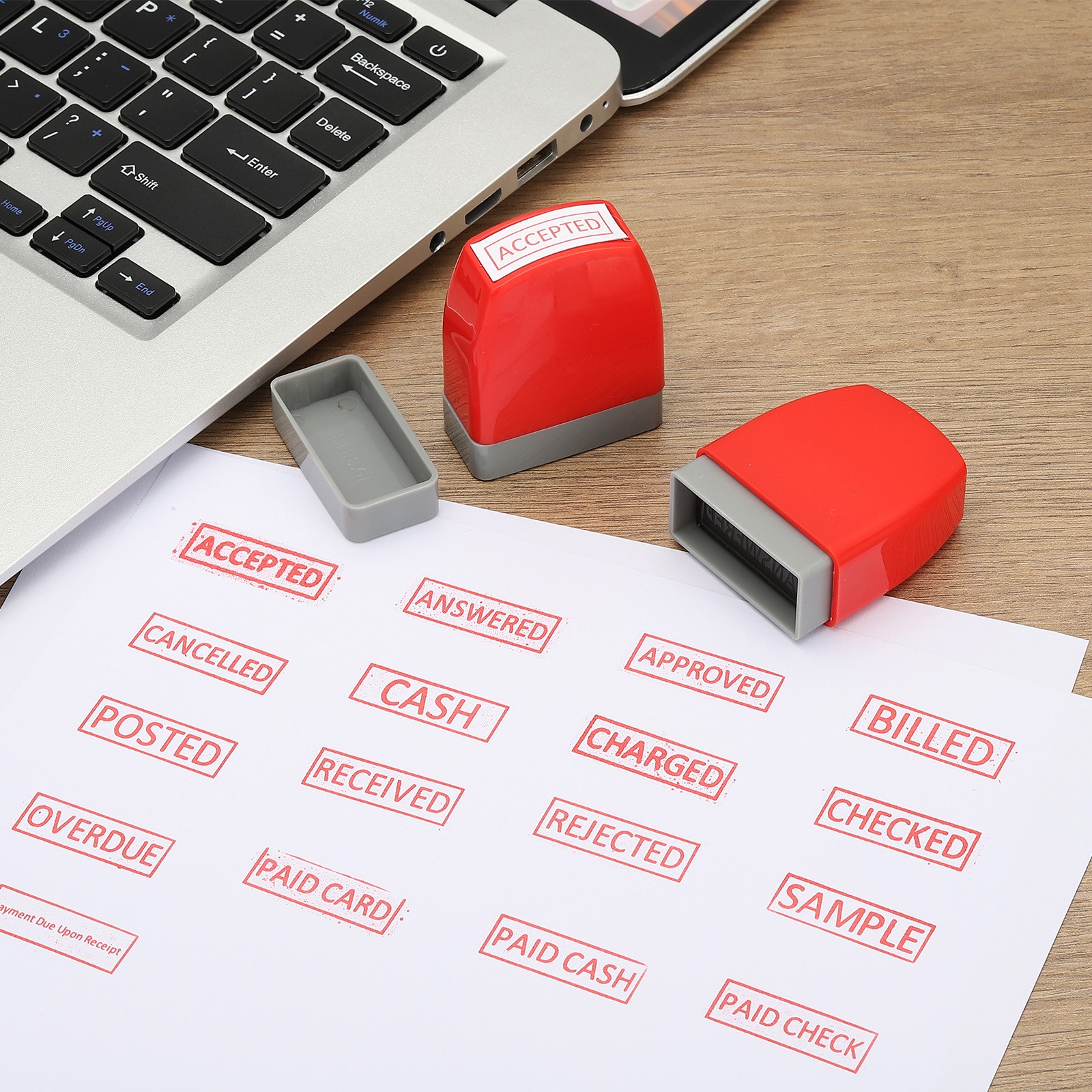 Completed Notice Stamp, Office Stamp Pre Inked Stamp, Red