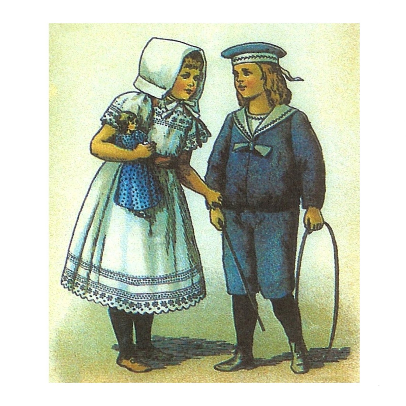 9" & 11" Doll Clothes Patterns, Antique Agnes Lucas German Doll Clothes Pattern