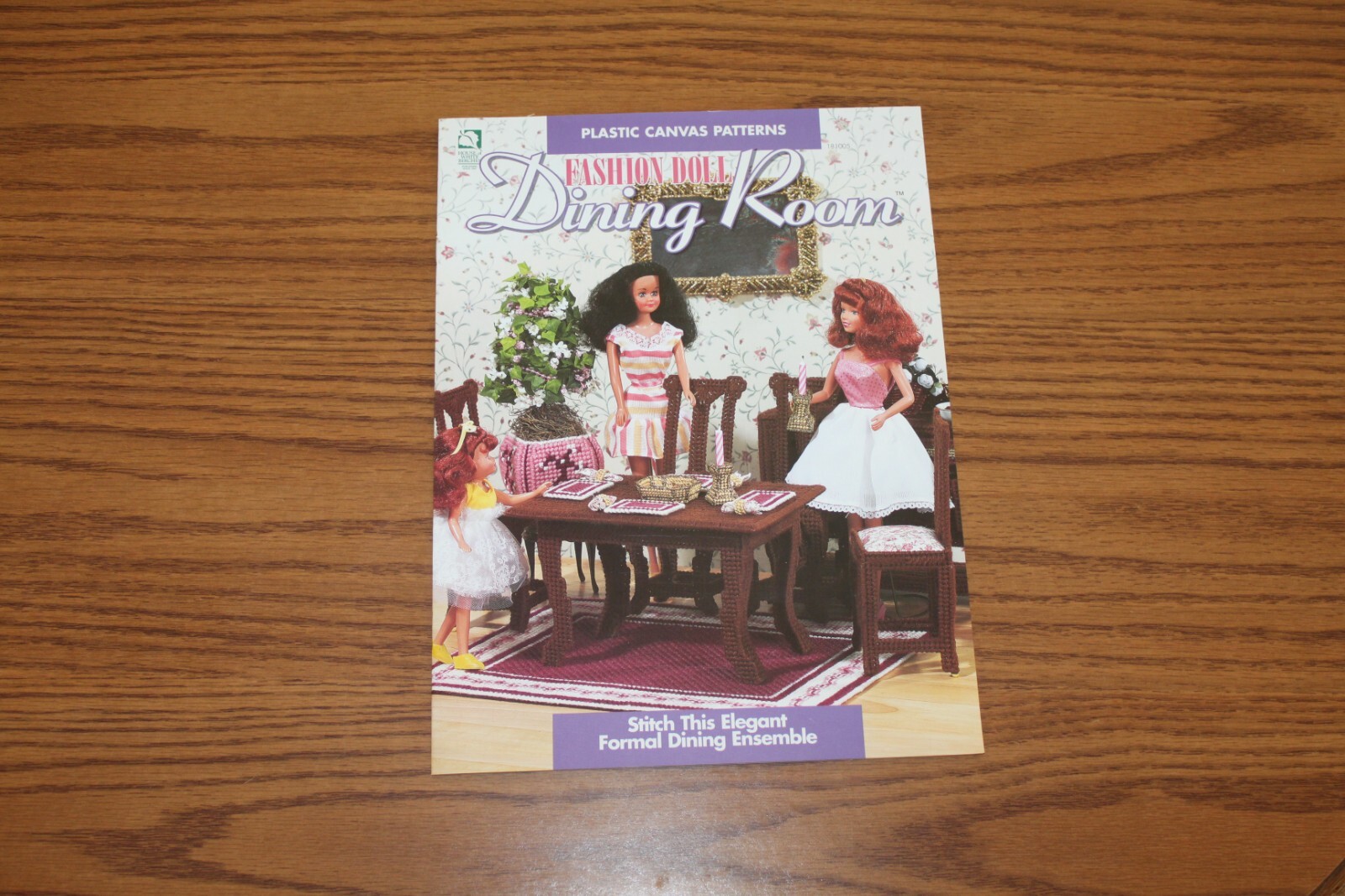 Fashion Doll Dining Room Plastic Canvas Patterns Leaflet House White Birches