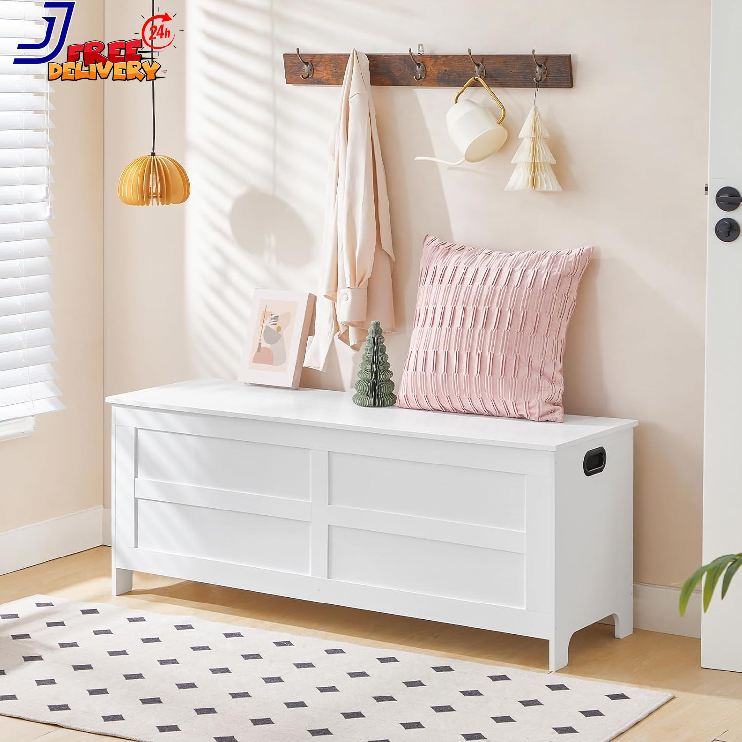 Storage Chest 47.2” Large Toy Chest Entryway Storage Trunk Storage Bench with Sa