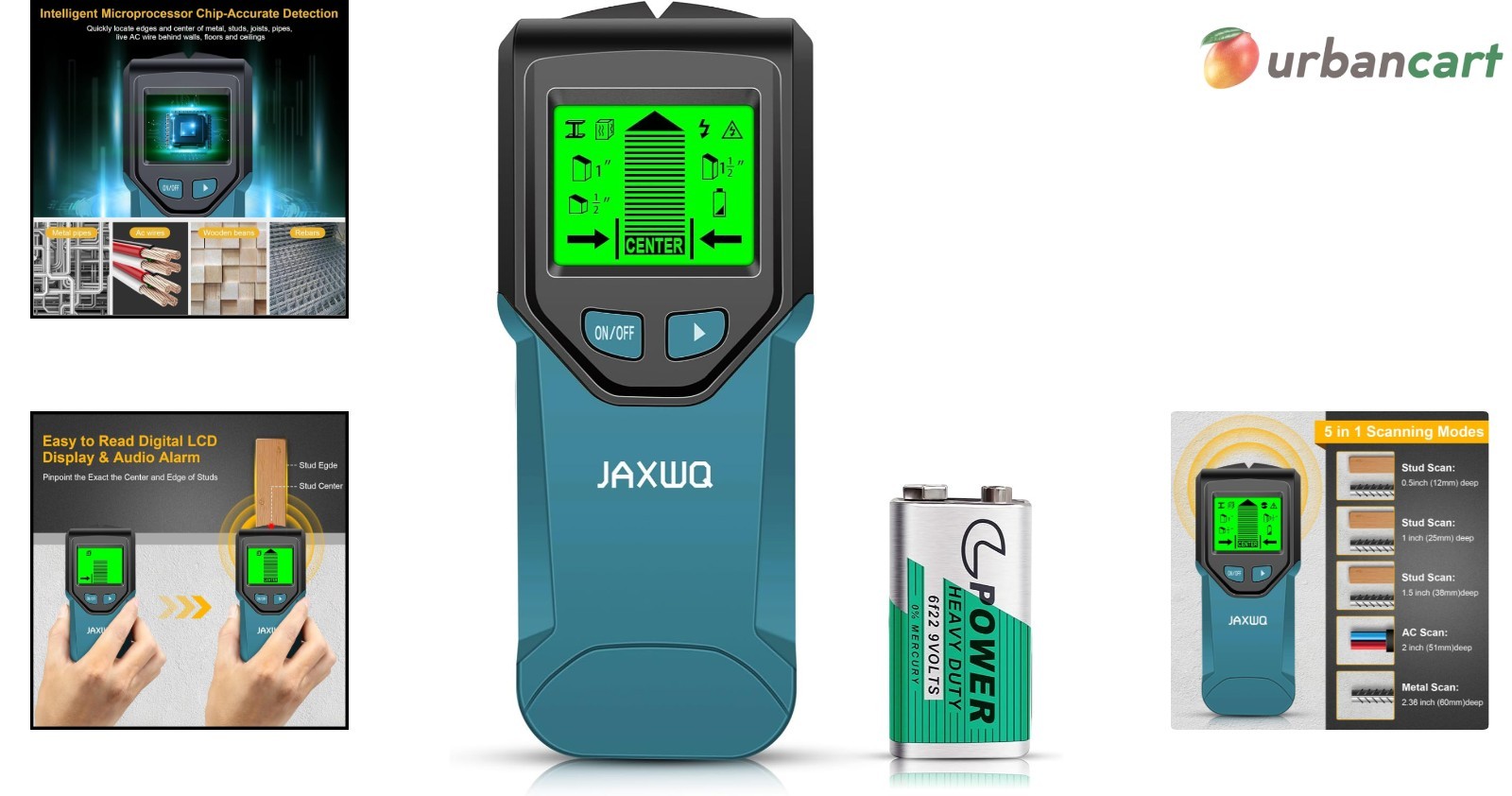 5-in-1 Digital Wall Stud Finder with HD LCD Display