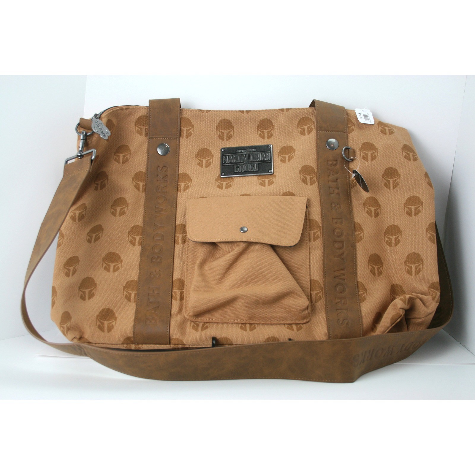Bath & Body Works Star Wars Mandalorian Grogu Tan Canvas Duffel Bag NWT