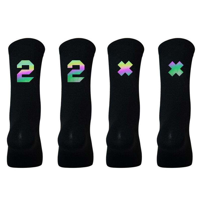 2 Pairs Reflective Road Cycling Riding Bicycle Bike XC MTB BMX Sport Ankle Socks