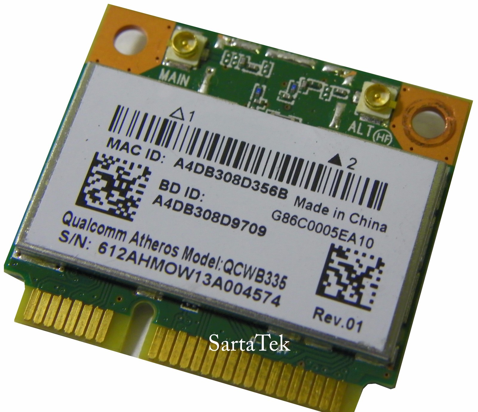 New Toshiba OEM G86C0005EA10 Atheros QCWB335 802.11n Wireless BT PCIe Half