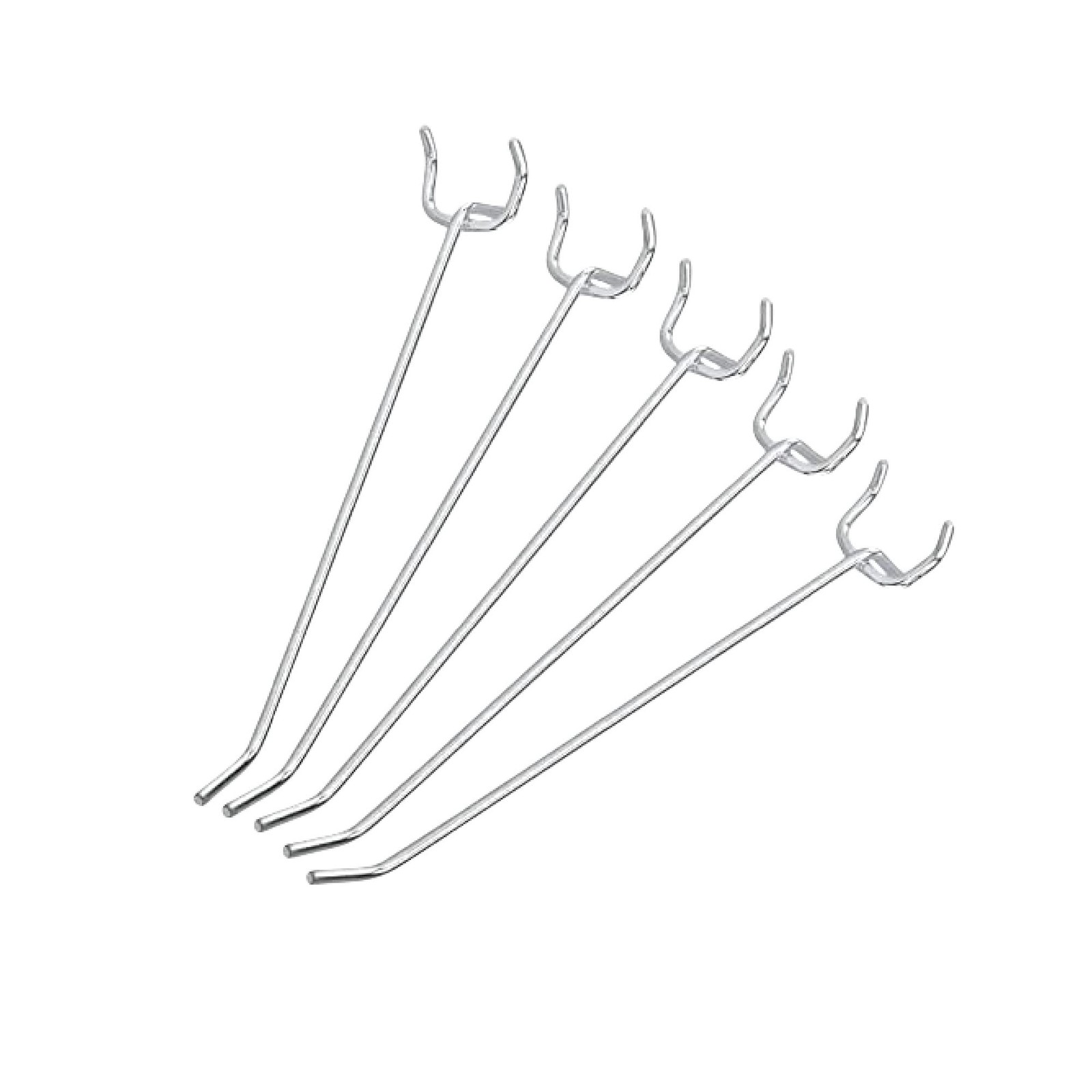 SILVER - NEIKO 53102A 6” PEGBOARD HOOK ORGANIZER KIT, 50 PACK, HANGING HOOKS