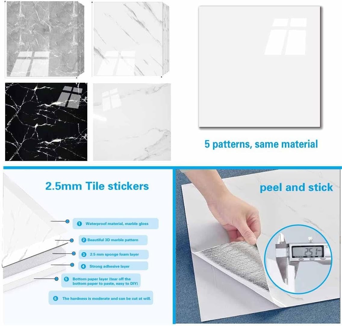 15pcs White PVC Stick-On Floor Tiles – Durable & Easy to Apply