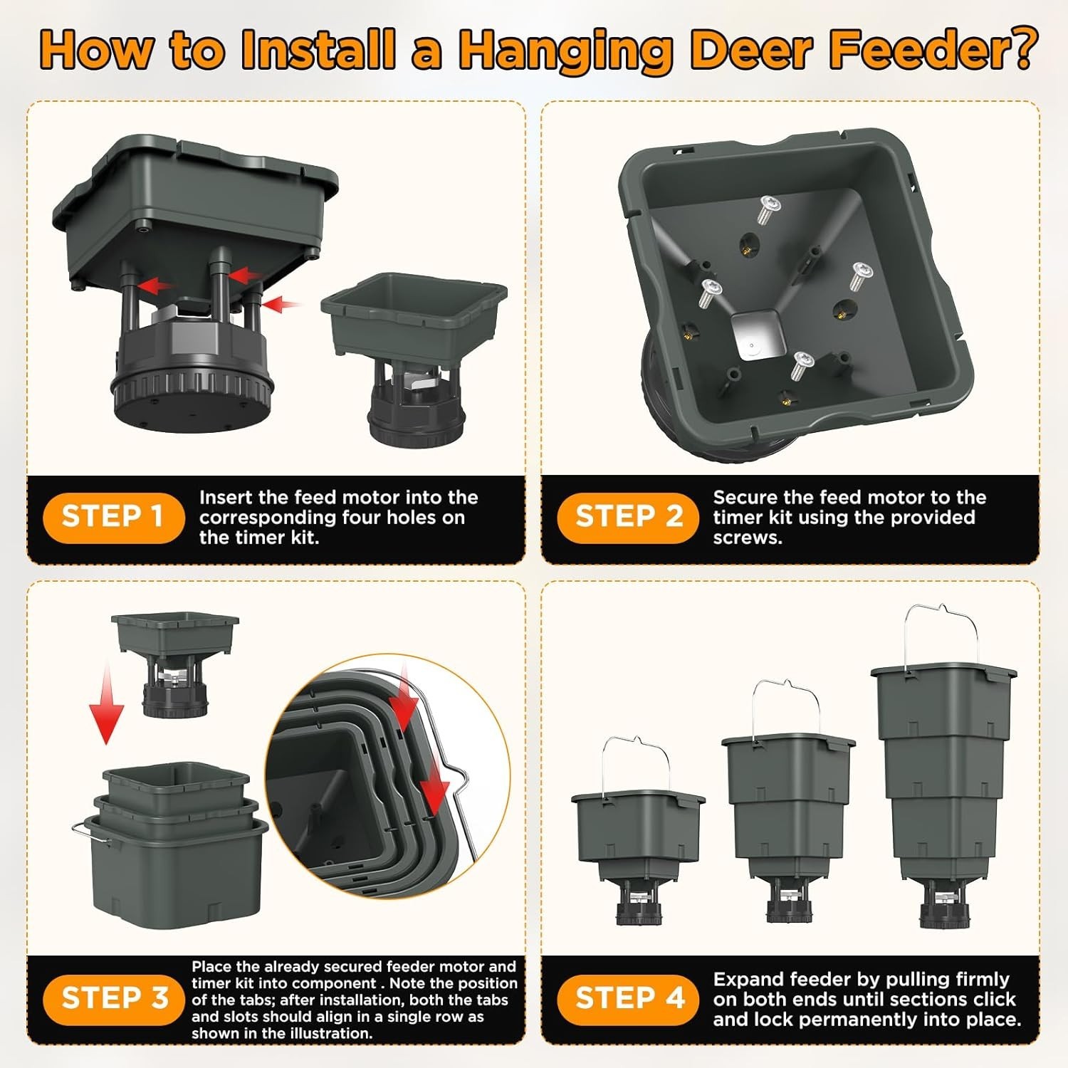 5 Gallon Hanging Deer Feeder Automatic Game Feeder w/ Digital Timer