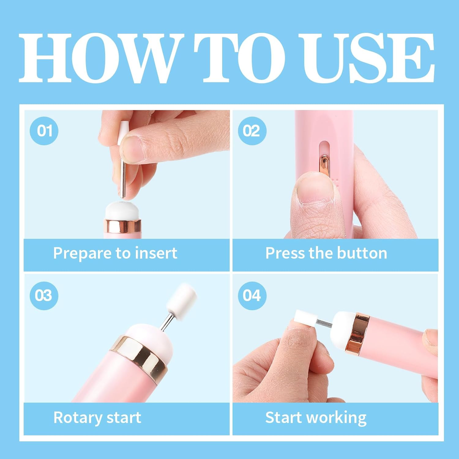 Nail Drill Bits Replacements Compatible with Flawless,10Pcs Professional Nail Dr