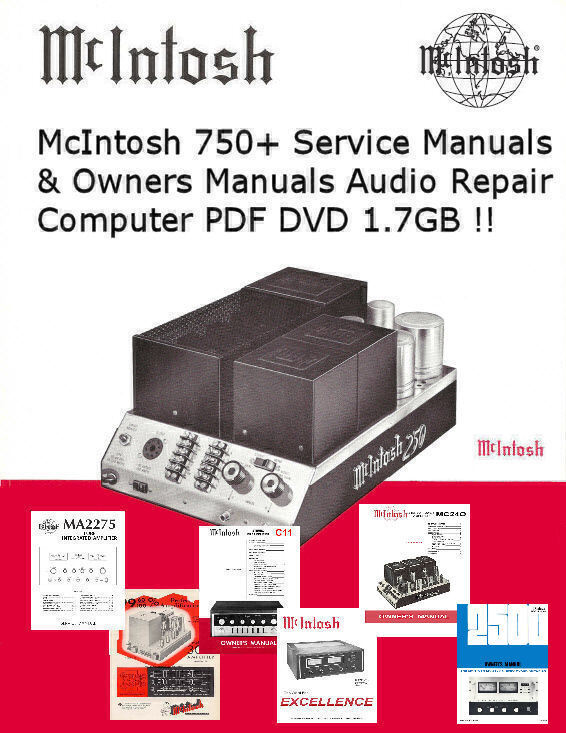 McIntosh Service, Owner, Manuals Schematics HiFi Audio Repair PDF Computer DVD