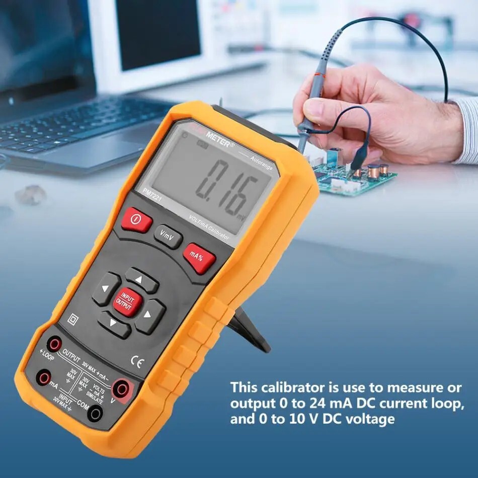 PEAKMETER Digital Process Calibrator 24mA Signal Generator Current Voltage Meter