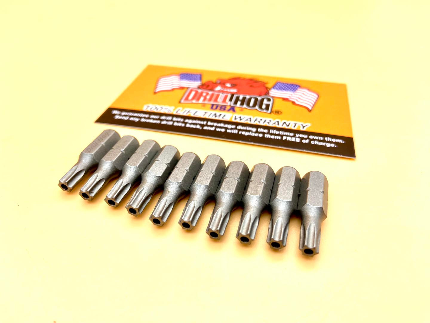 Drill Hog® T-8 Torx Bit T-8 TAMPER PROOF SECURITY Star Insert Bit 10 Pack