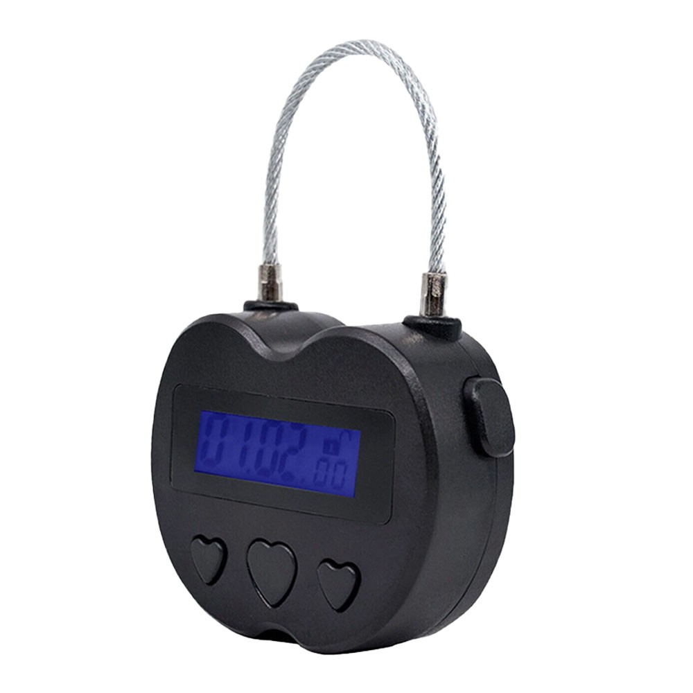 2X Black Time Locks LCD Display Time Lock Multifunction Travel Electronic Timer