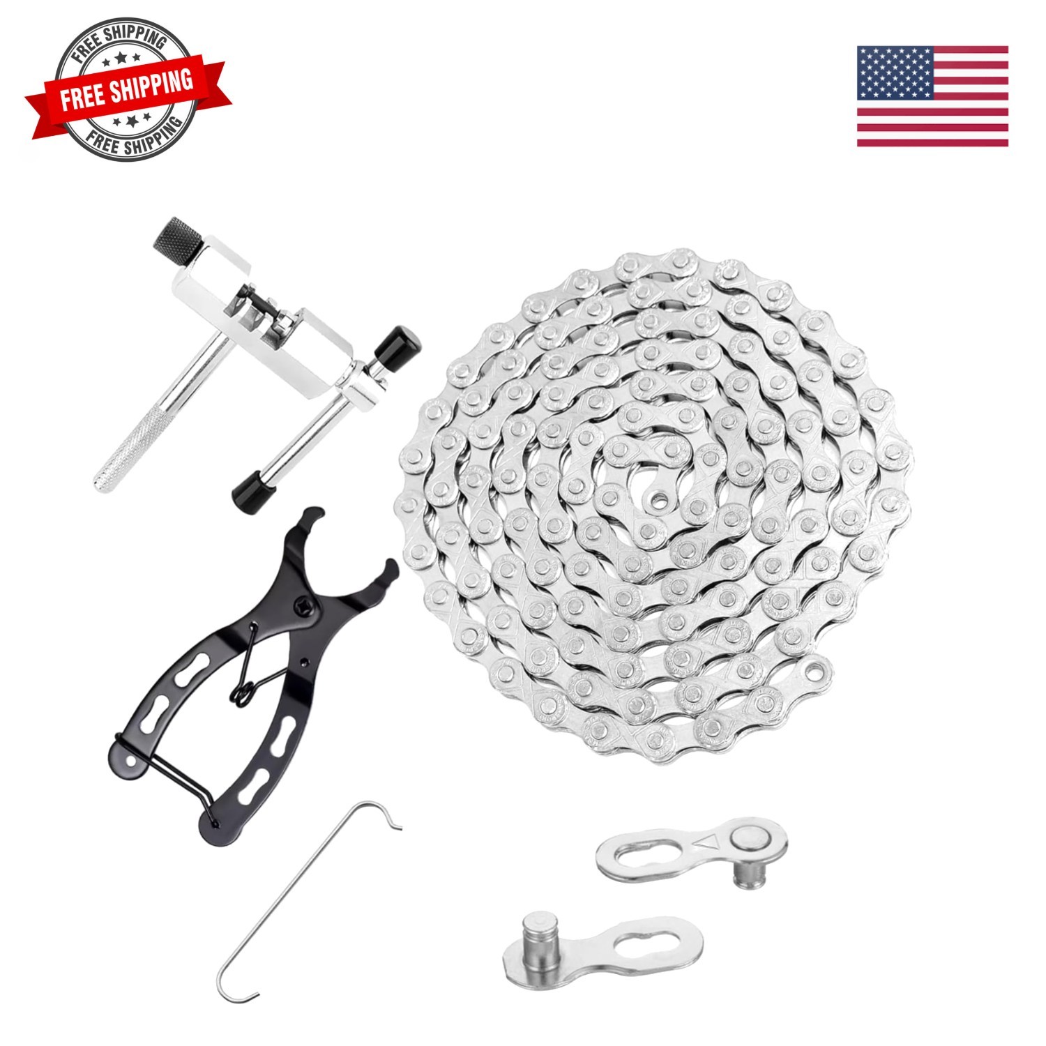Bike Chain Kit, 6/7/8 Speed Multi-Function Bike Mechanic Repair Kit for Road/...