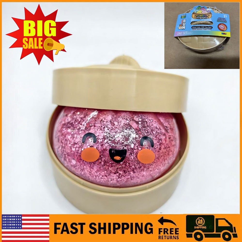 Glitter Dumpling Squishies Toy Cute Baozi Relief Toy Dim Sum Bun Squishies Toy