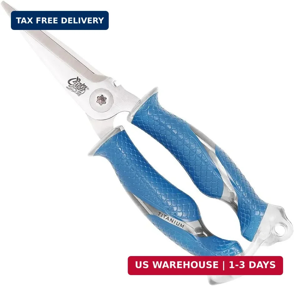 CUDA 8" Titanium Bonded Snips Durable Fishing Wire, Braid, Mono & Fluorocarbon C