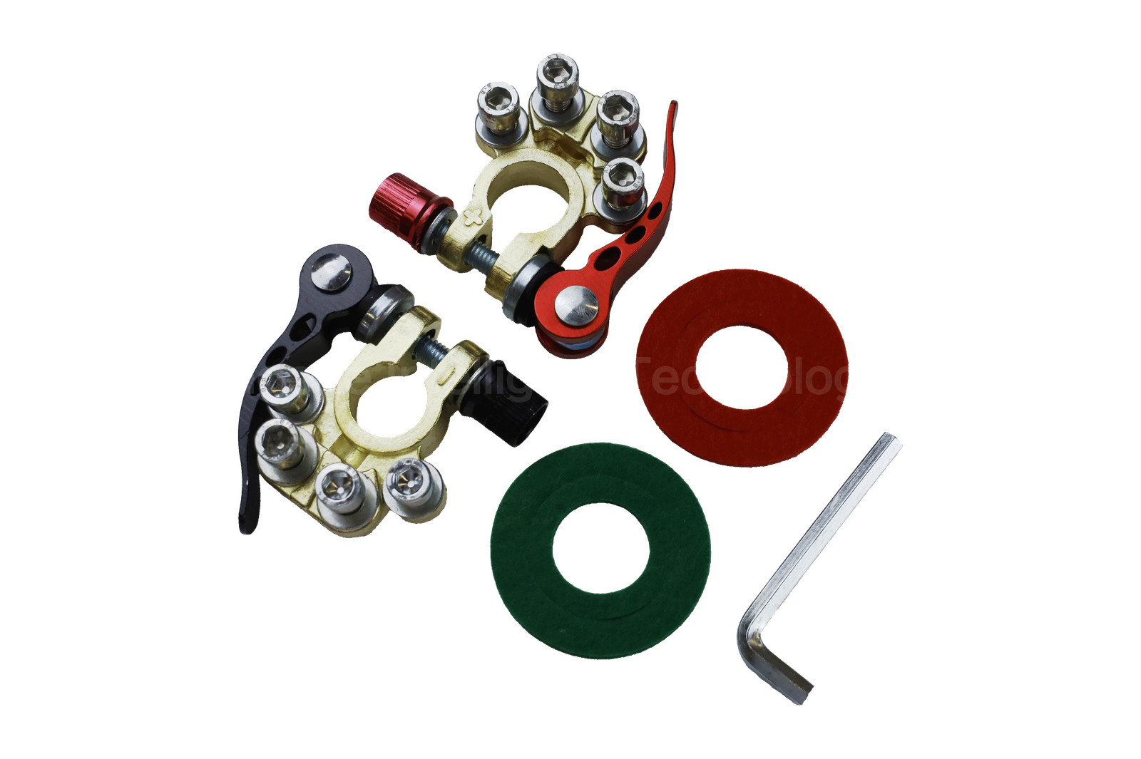 2PCS 4 Way Car Battery Terminal Clamp Connectors Quick Release Disconnect Tool