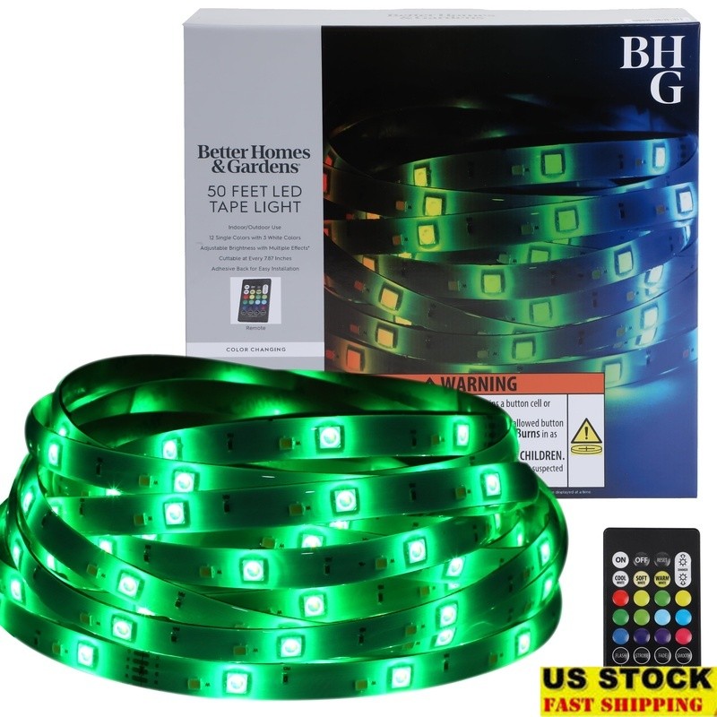 50ft LED Strip Light Color Changing Remote Control Flexible Indoor Outdoor New
