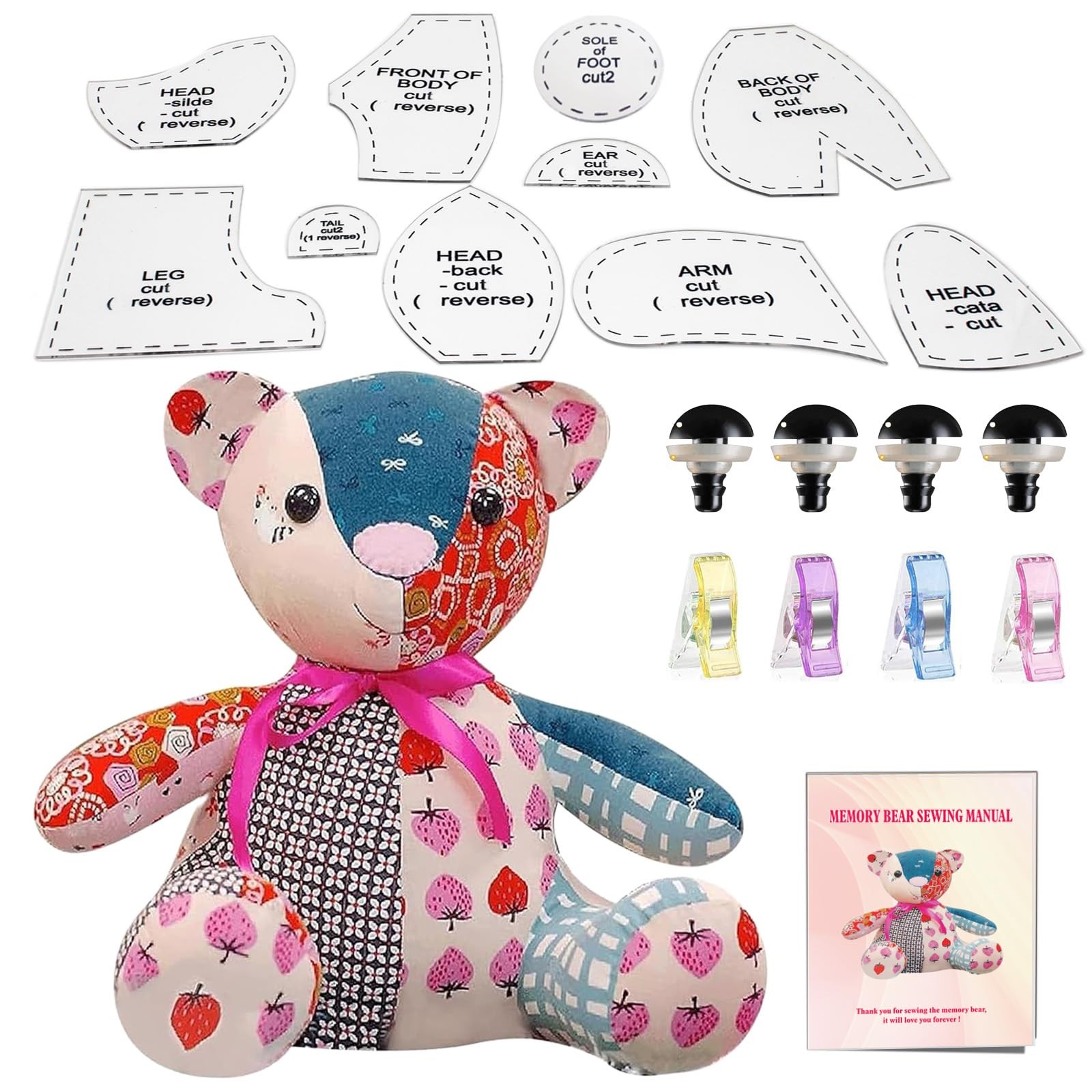 15in/Sitting Height 9in Fosdonge Acrylic Memory Bear Sitting