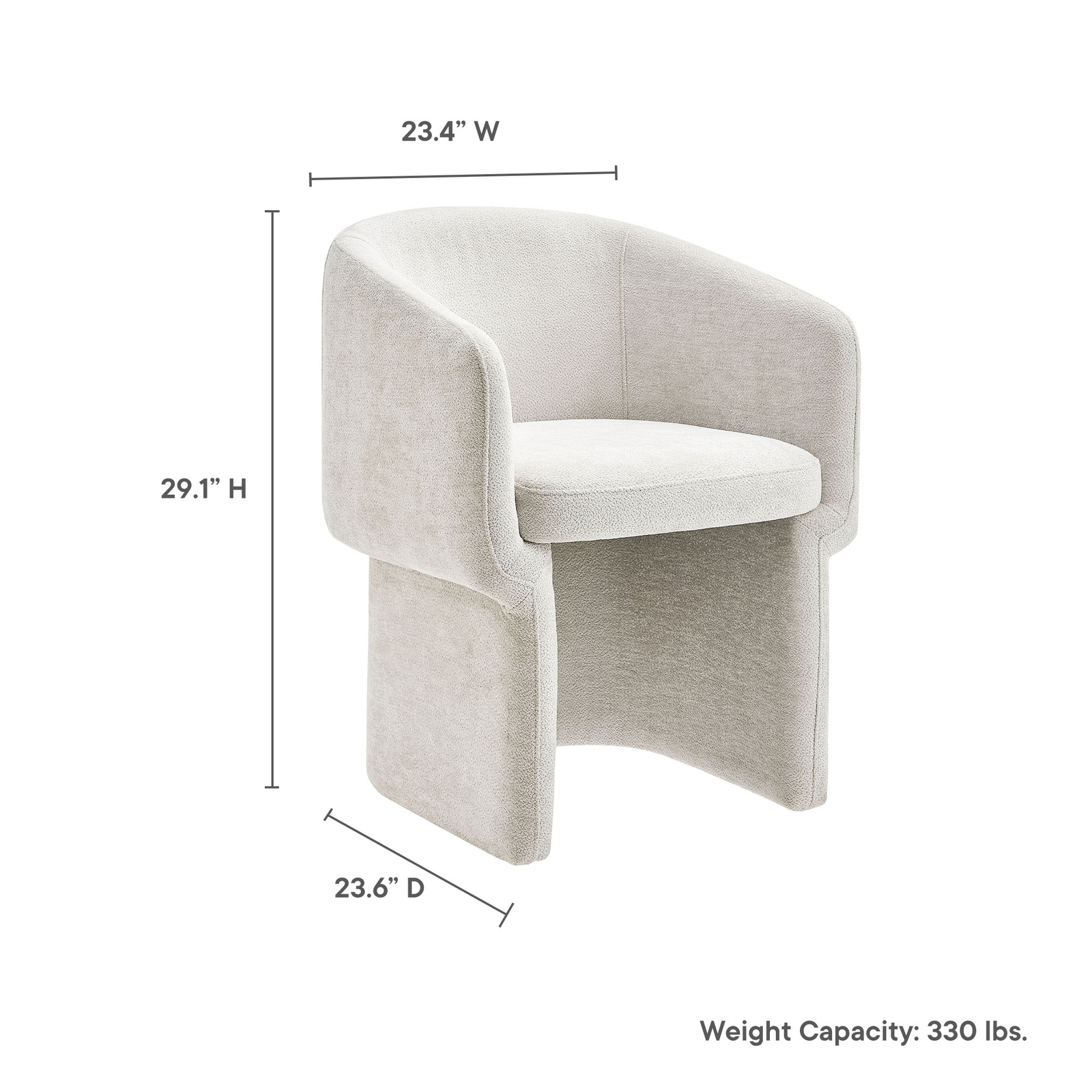 Verity Chenille Dining Armchair in Ivory