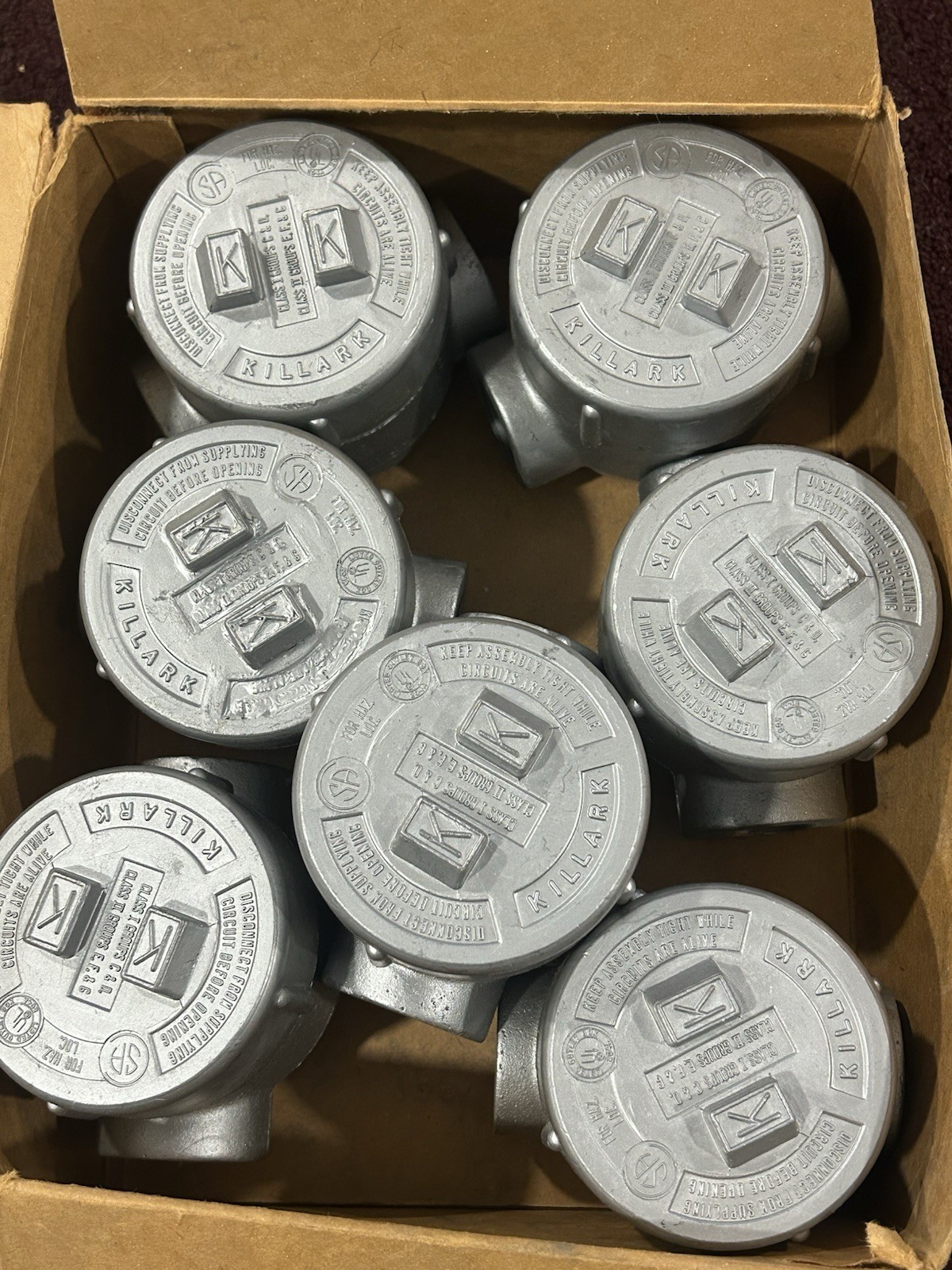 Lot Of 7 Pieces NEW Killark GEMC-2 Aluminum Outlet Body 3/4" Inch With GEMBC Cap