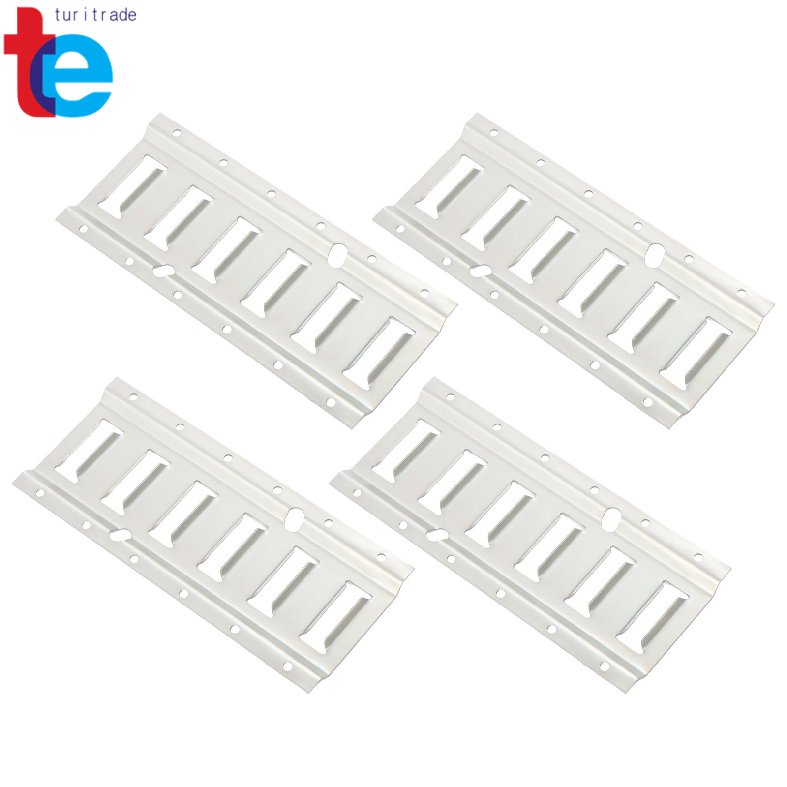 E Track Tie Down Rail Kit  4×1' E Track Rails Silver Galvanized Steel for Trucks