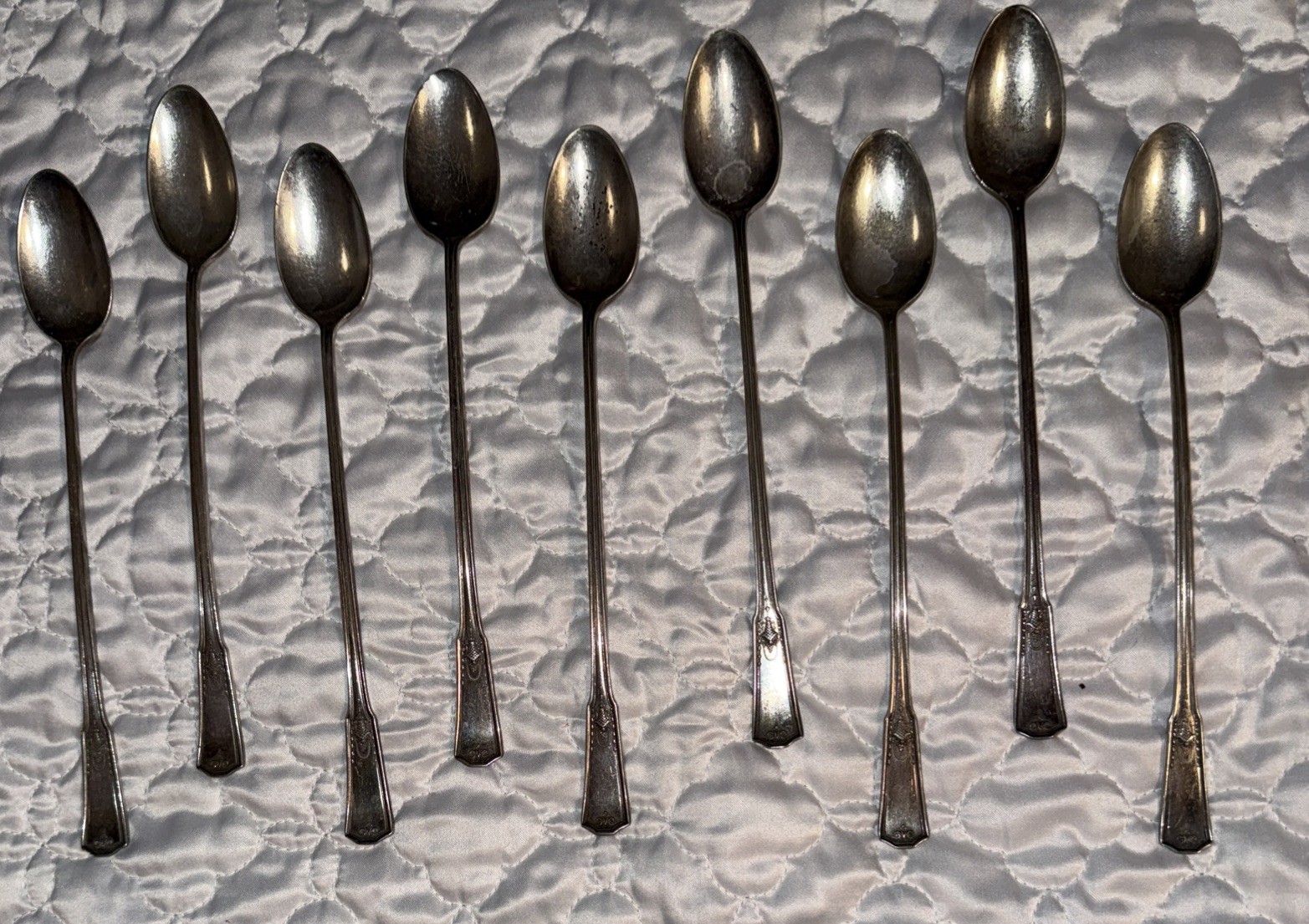 Stratford Shakespeare set of 9 Iced-tea Spoons silver-plate flatware silverware