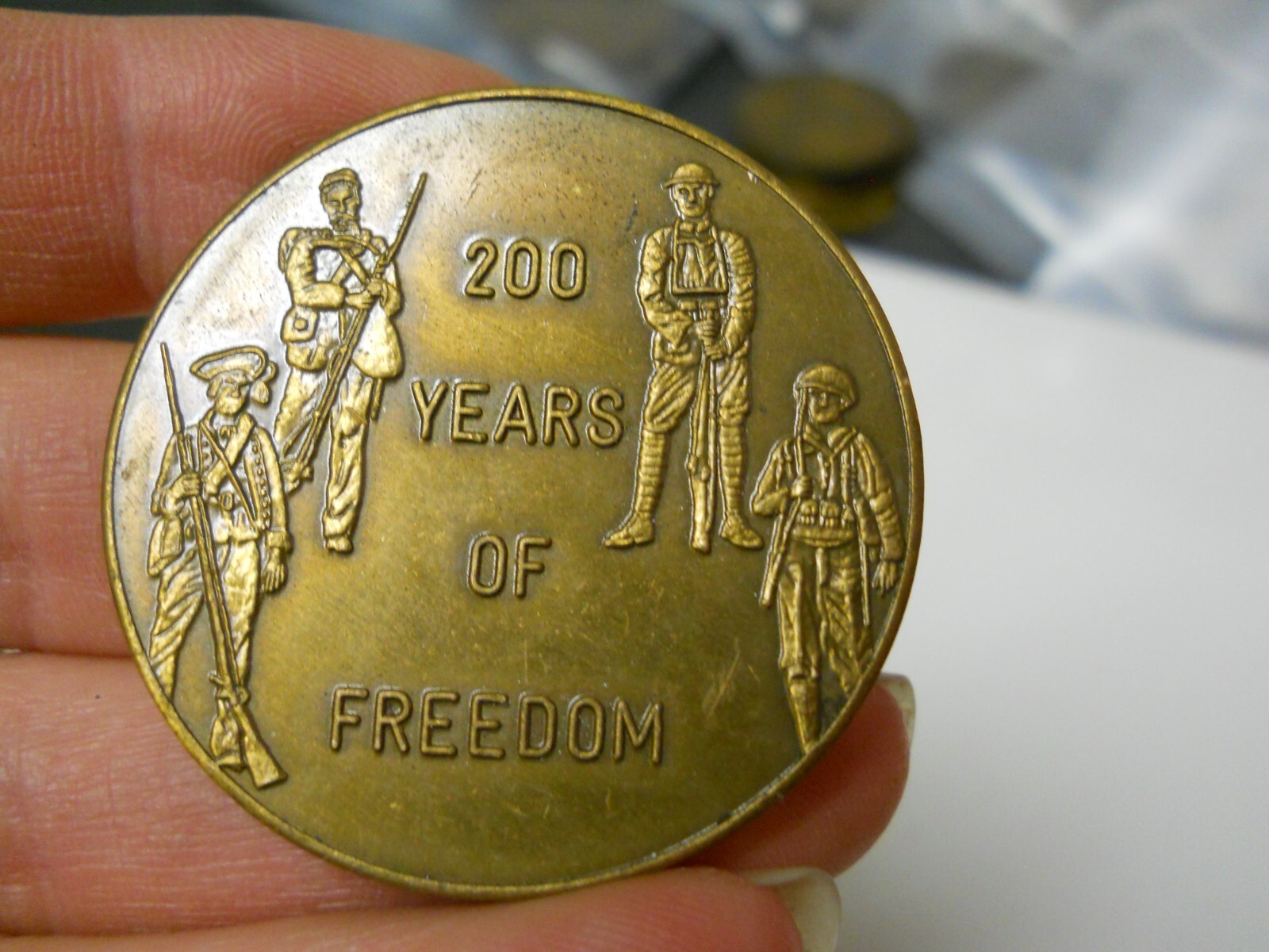 x5 NASA Bicentennial Brass Dual Challenge Coins 1776-1976 200 Years of Freedom