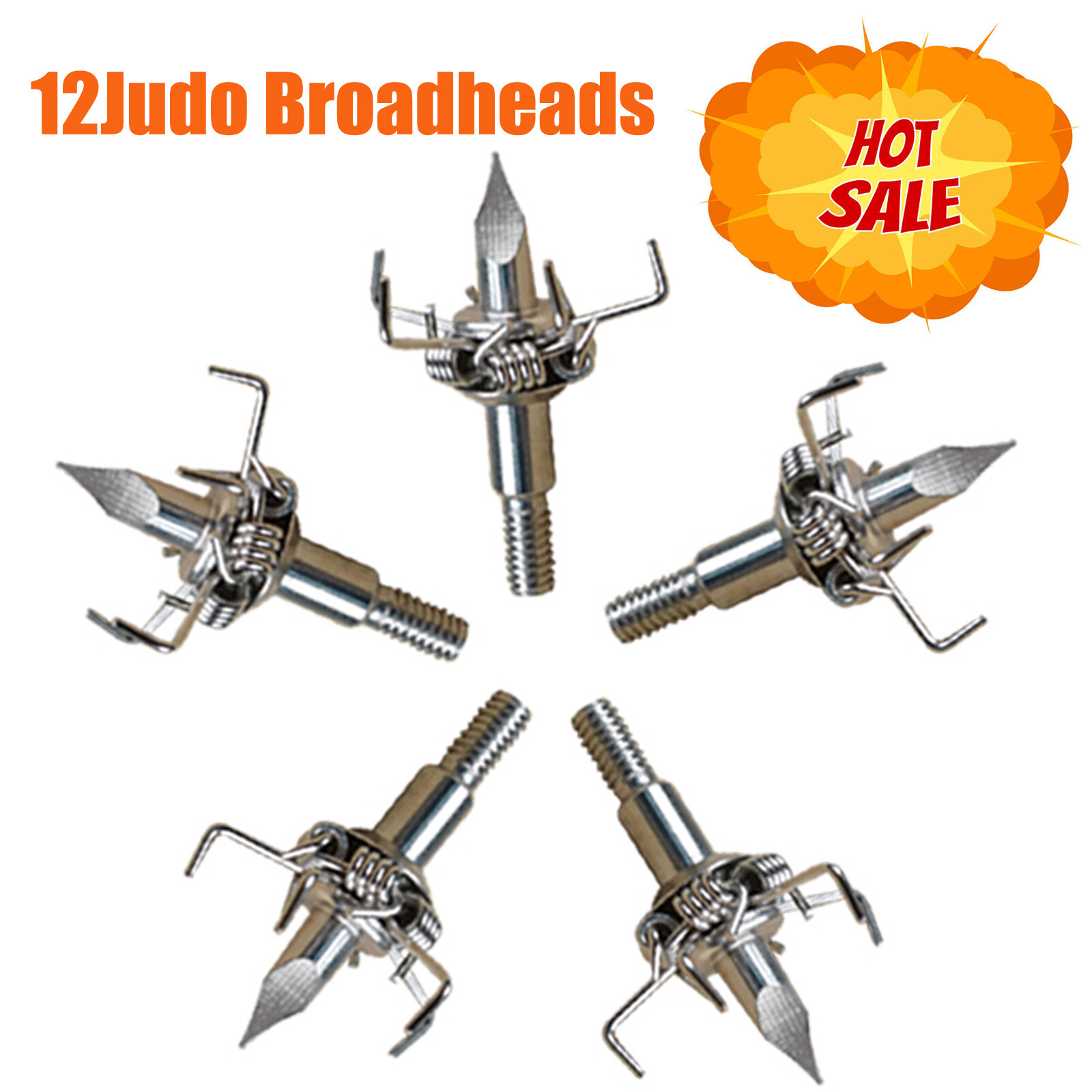 12Judo Broadheads 5 Short Claws Sharp Tips 100gr Point Archer Hunting Small Game
