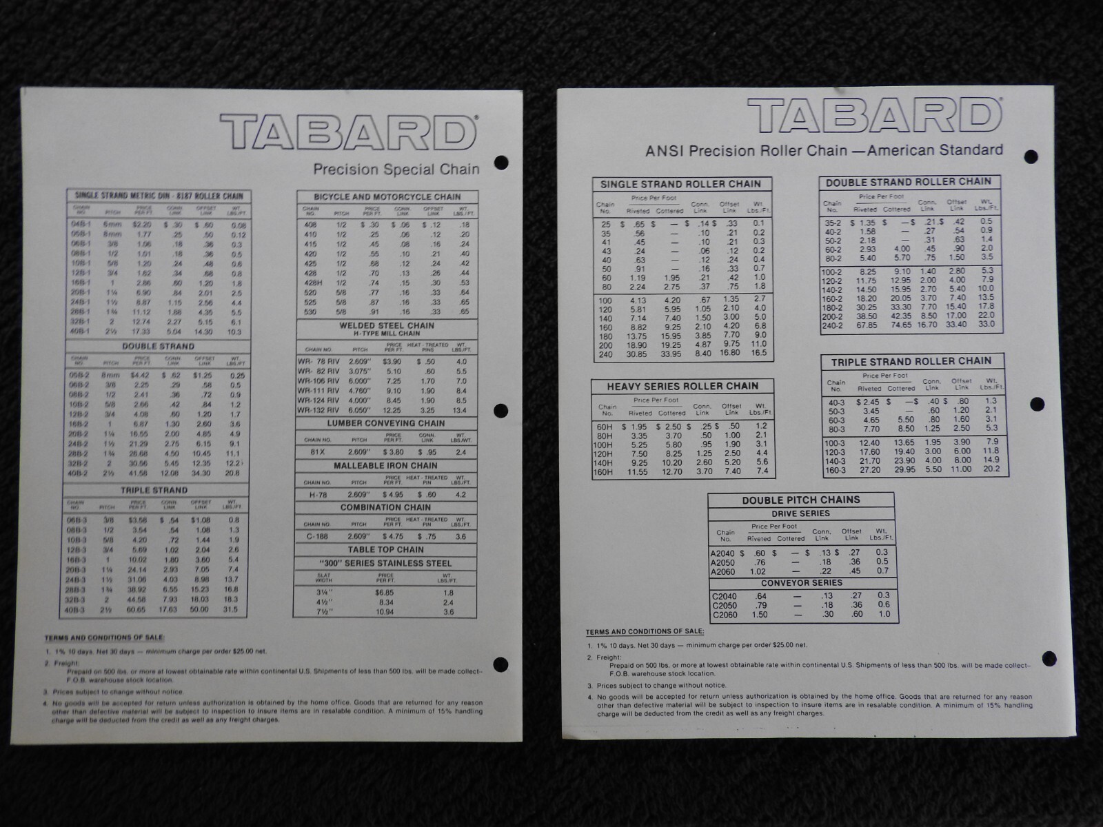 1978 Tabard Transmission ROL Chain Elk Grove Village IL Literature Signed Letter
