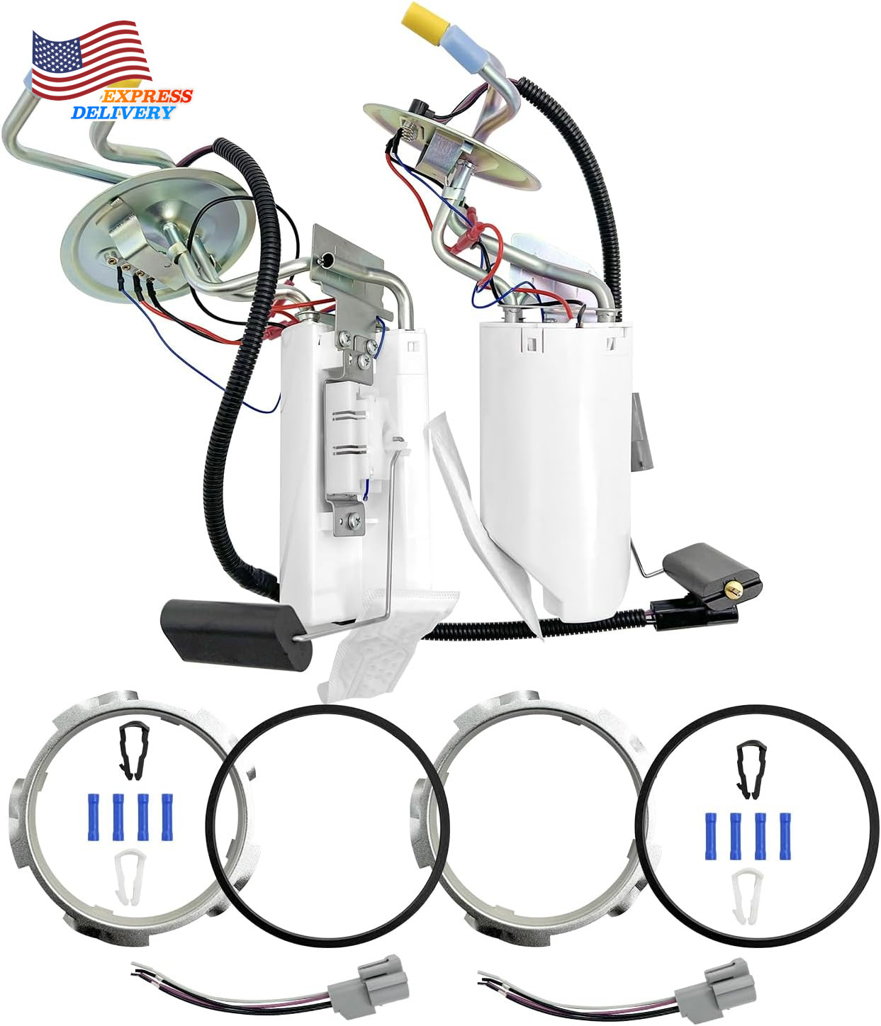 Front & Rear Fuel Pump Assembly Compatible with Ford F-150 F-250 F-350 1992-1997