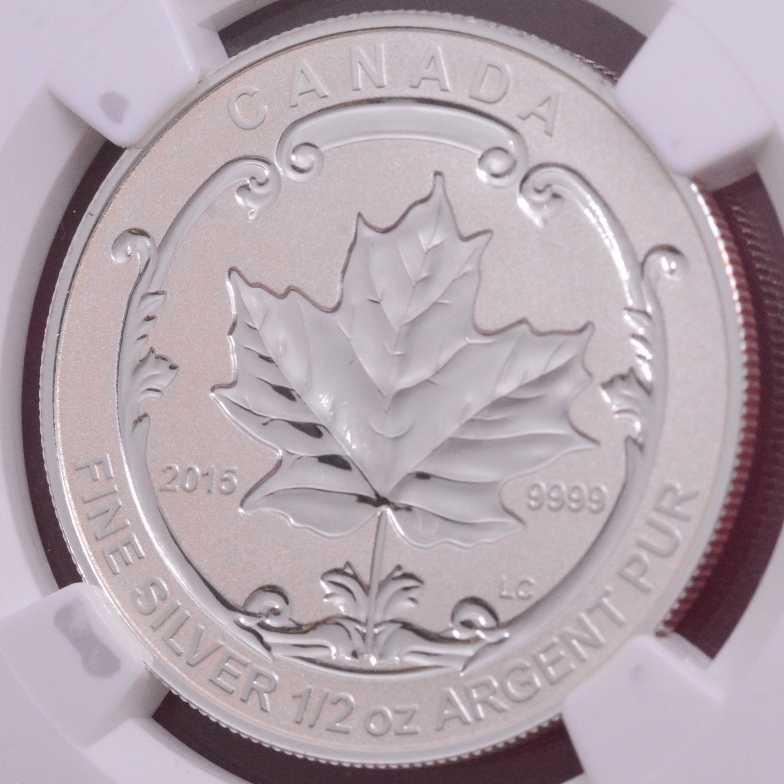 NGC PF-70! CANADA 2015 INCUSE REVERSE PROOF 1/2 OUNCE SILVER MAPLE LEAF