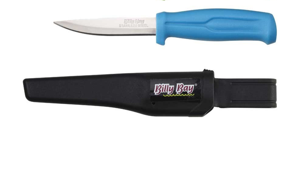 BETTS Billy Bay Hi Vis 8 inch Bait / Filet Knife with Sheat - Blue - BRAND NEW