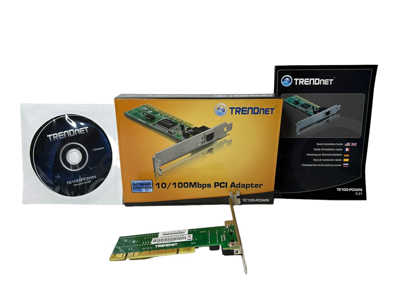 Trendnet TE100-PCIWN PCI Adaptor Network Ethernet W/ Disc Manual