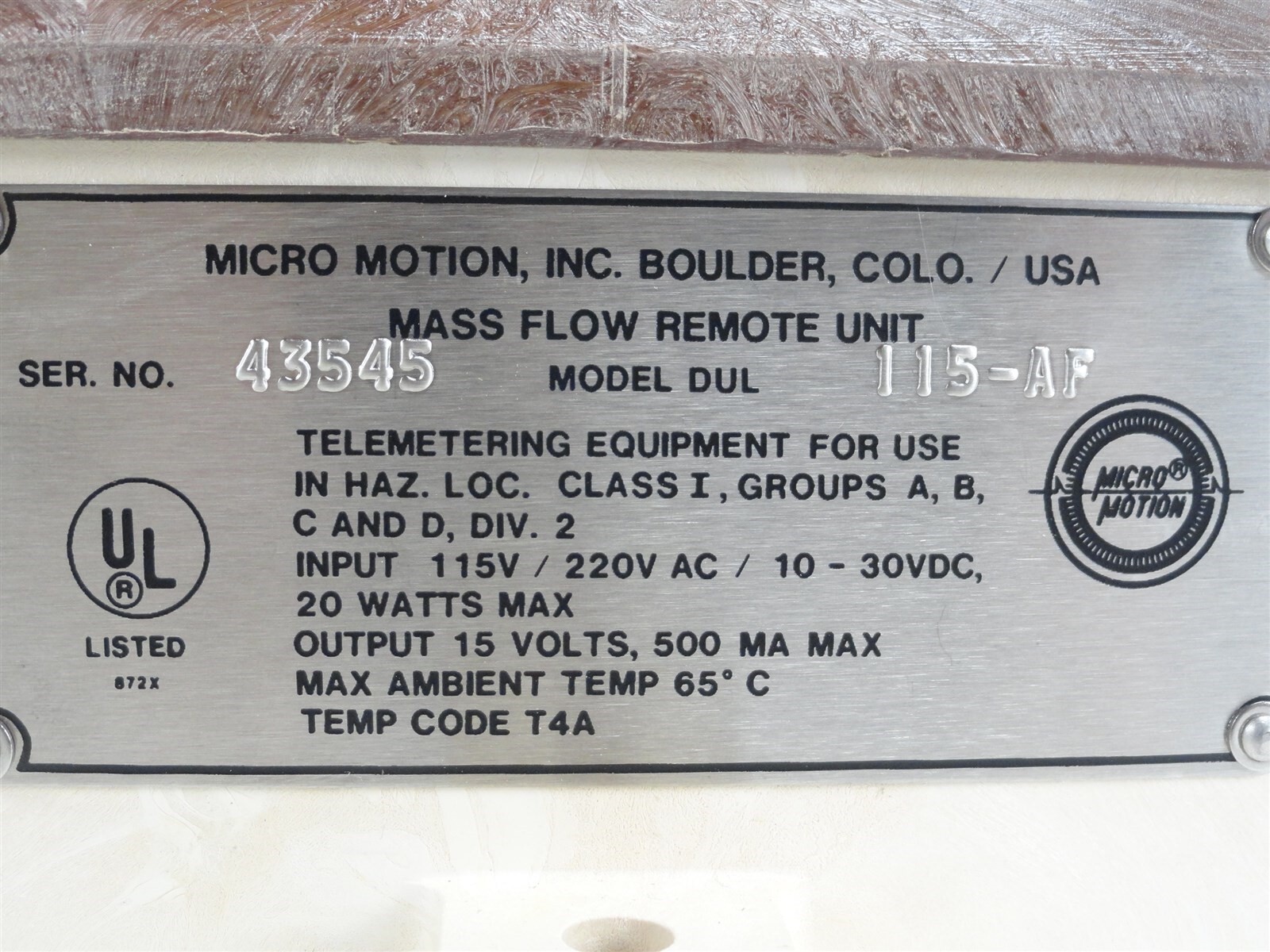 MICRO MOTION Coriolis Flow Sensor DH150S-SS & Mass Flow Meter DUL115-AF 1500psi