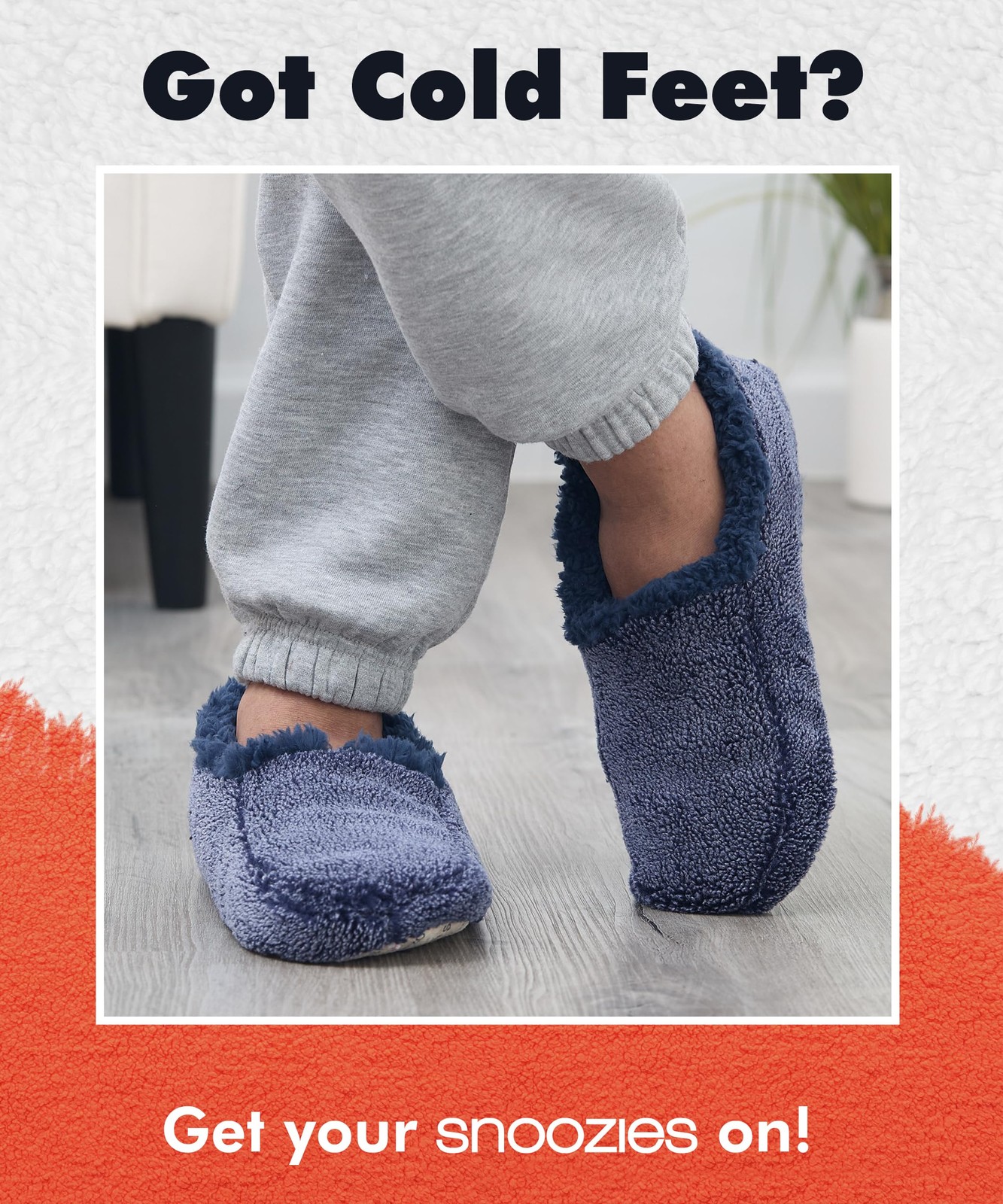 Mens Two Tone Fleece Lined Slippers - Comfortable Slippers for Men - Navy - M...