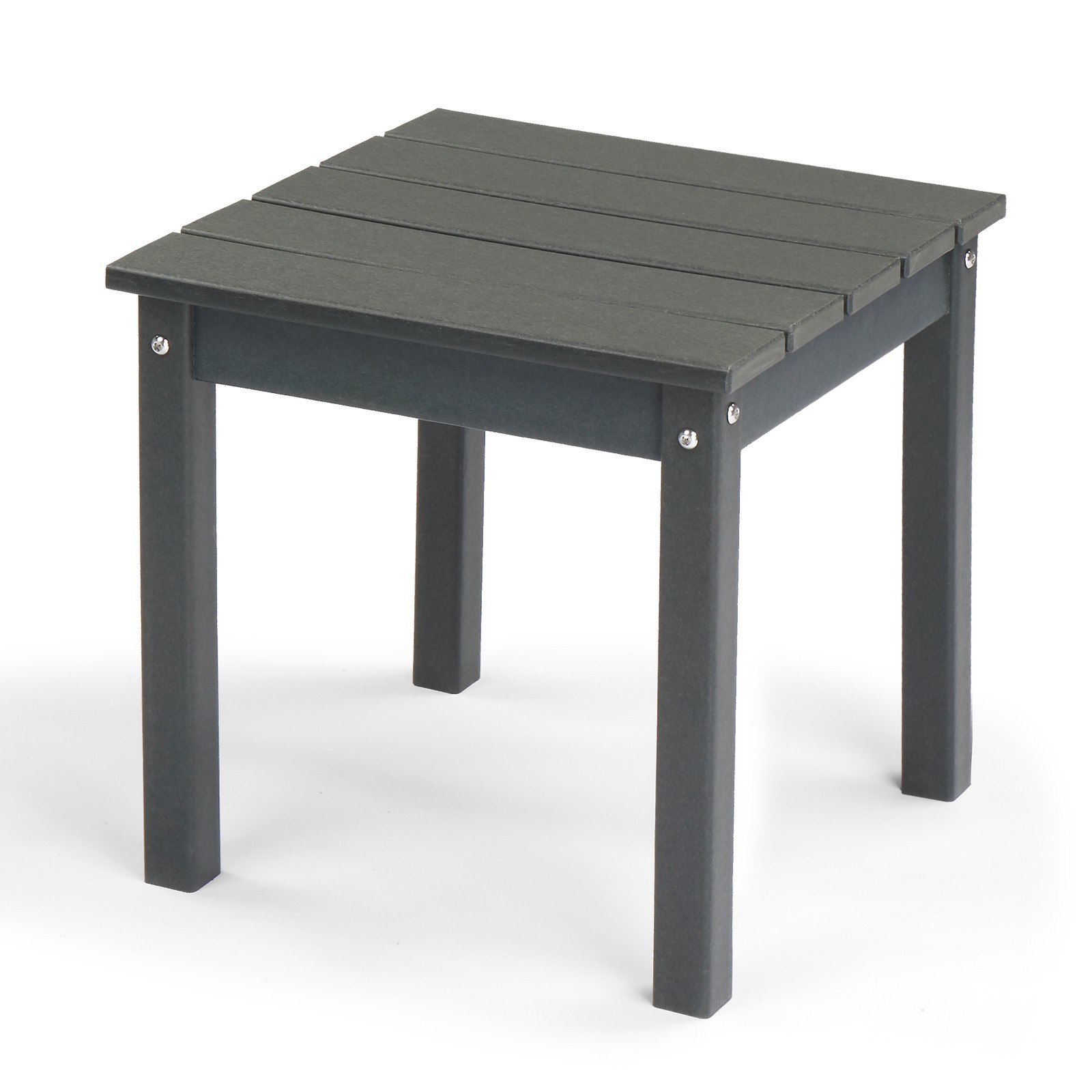 Side End Table Outdoor HDPE Adirondack Table Patio Small Table Dark Grey Square