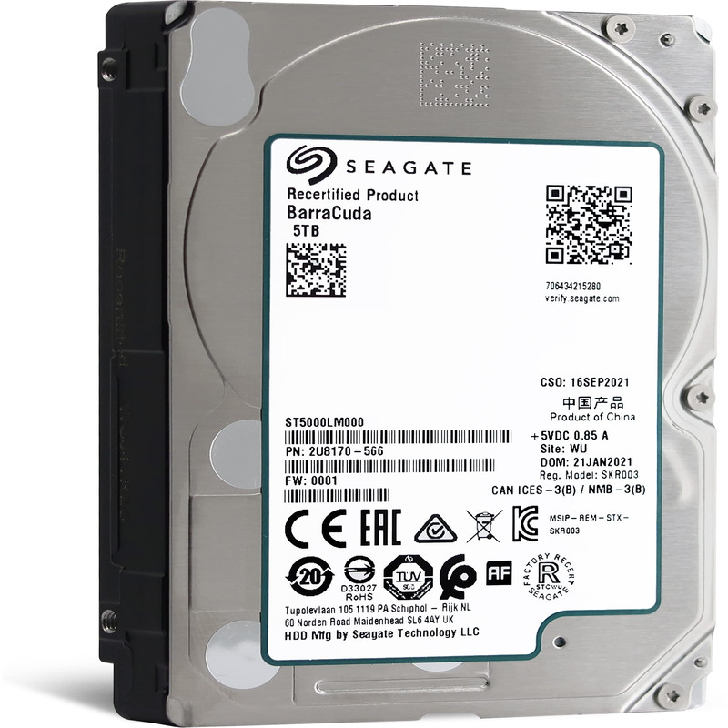 Seagate Barracuda Internal Hard Drive 5Tb Sata 6Gb/S 128Mb Cache 2.5-Inch 15Mm